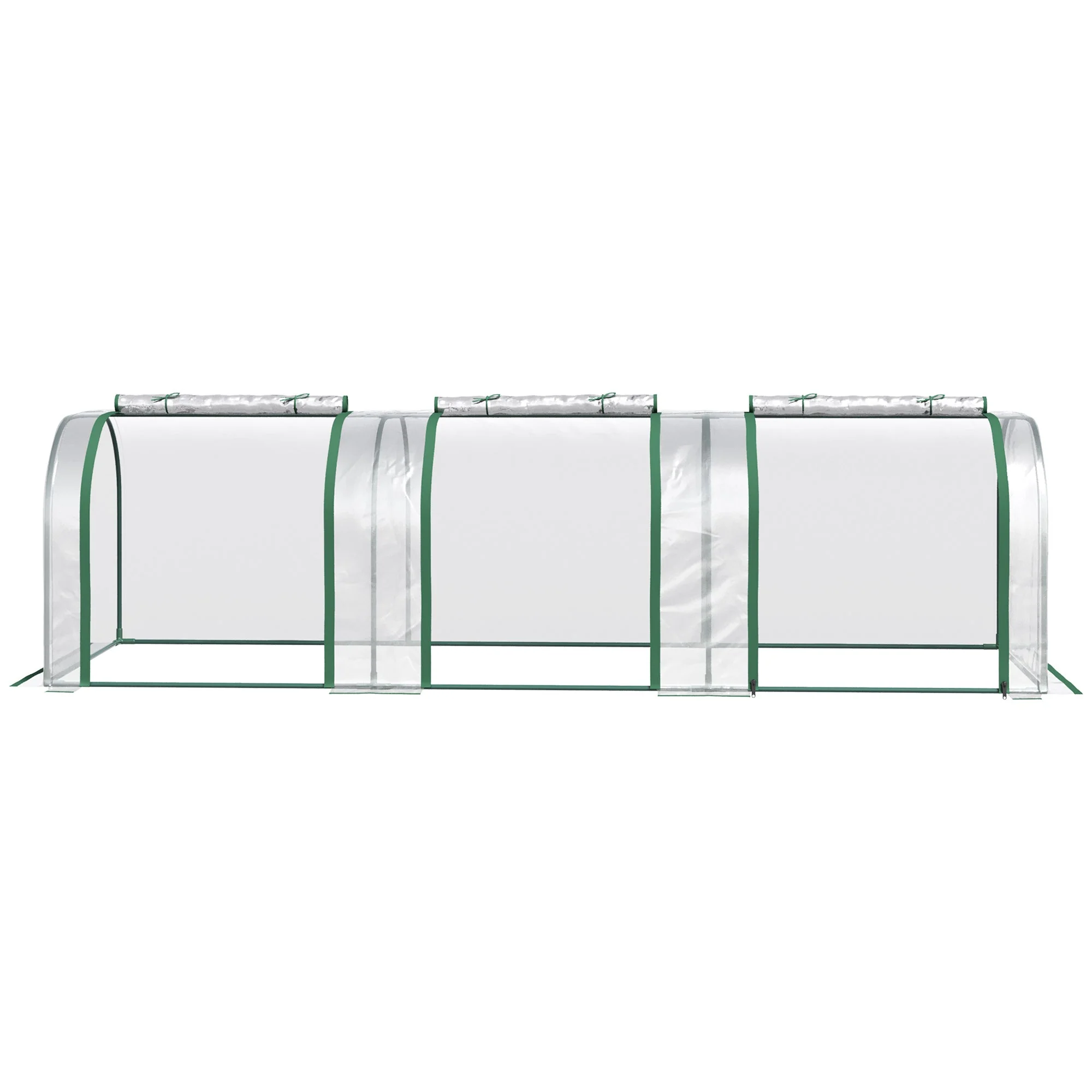 PVC Tunnel Greenhouse Green Grow House Steel Frame for Garden Backyard with Zipper Doors 295x100x80 cm - Image 8