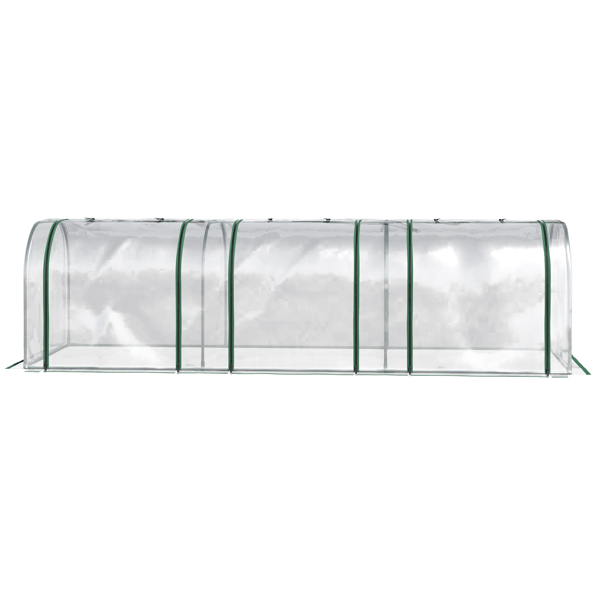 PVC Tunnel Greenhouse Green Grow House Steel Frame for Garden Backyard with Zipper Doors 295x100x80 cm - Image 9