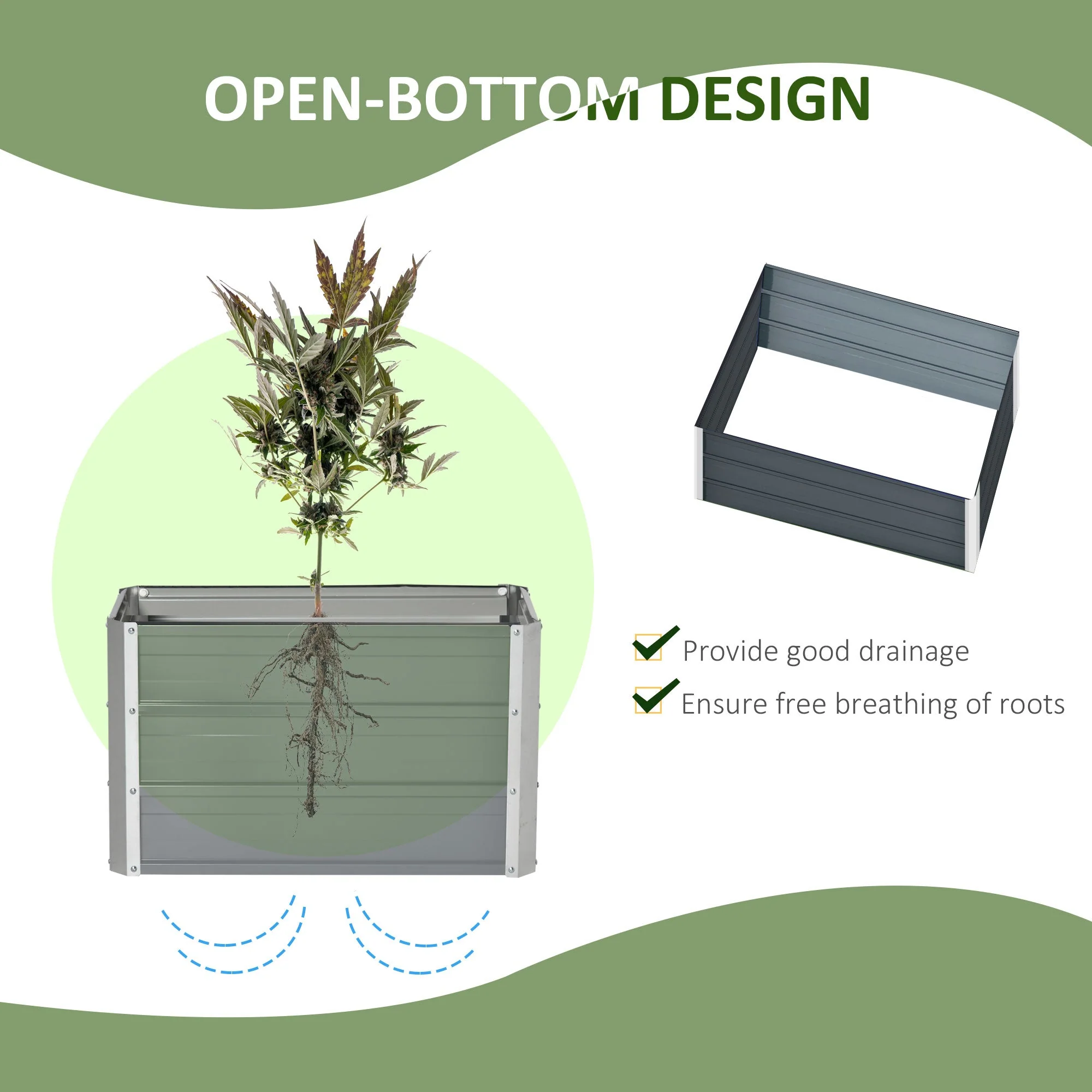 Raised Garden Bed Elevated Metal Planter Box for Vegetables - Image 3