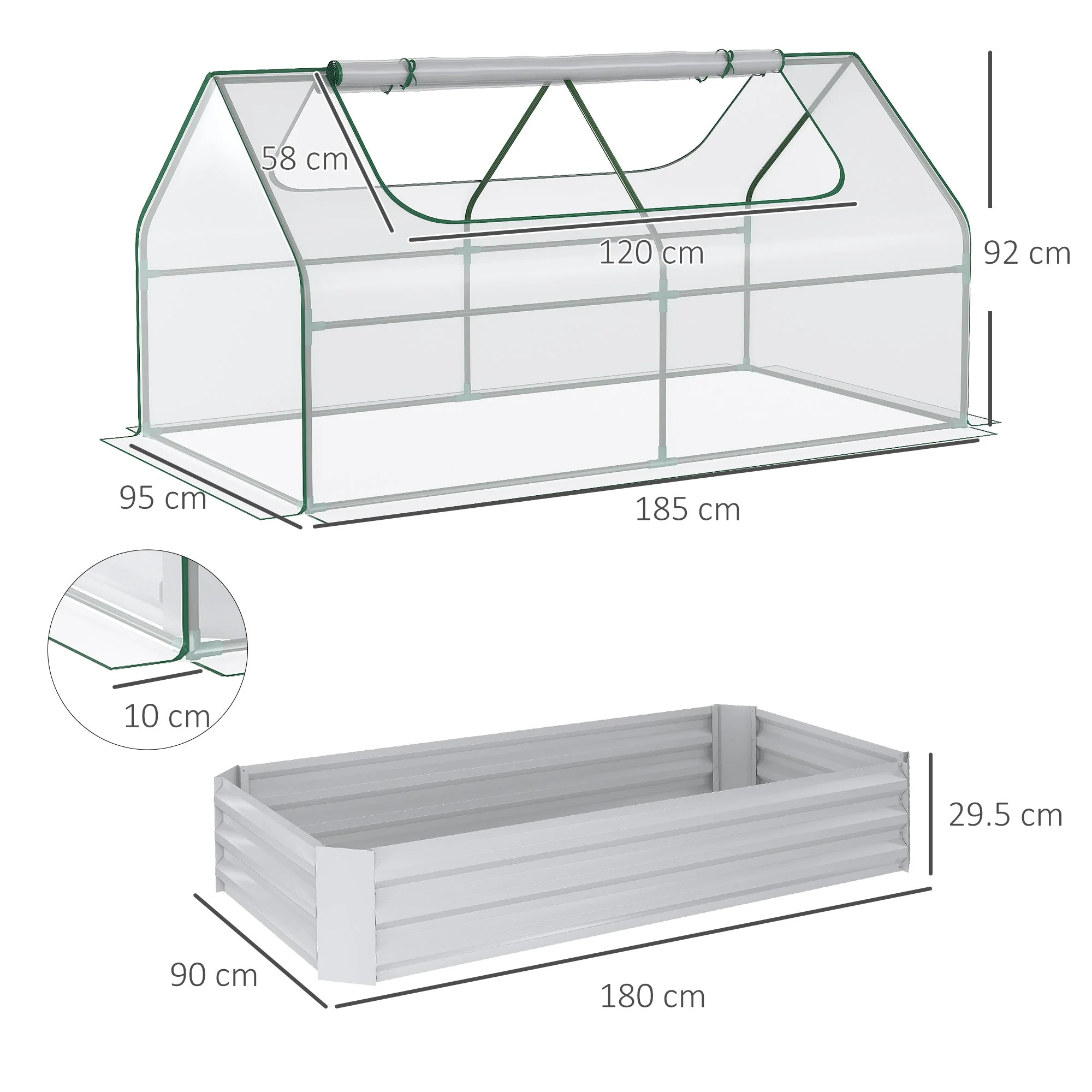 Raised Garden Bed with Greenhouse - Image 3