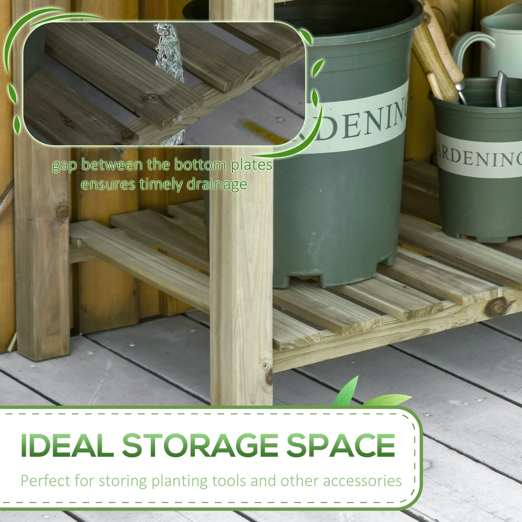 Raised Garden Bed with Legs and Storage Shelf Elevated Wooden Planter Box - Image 5