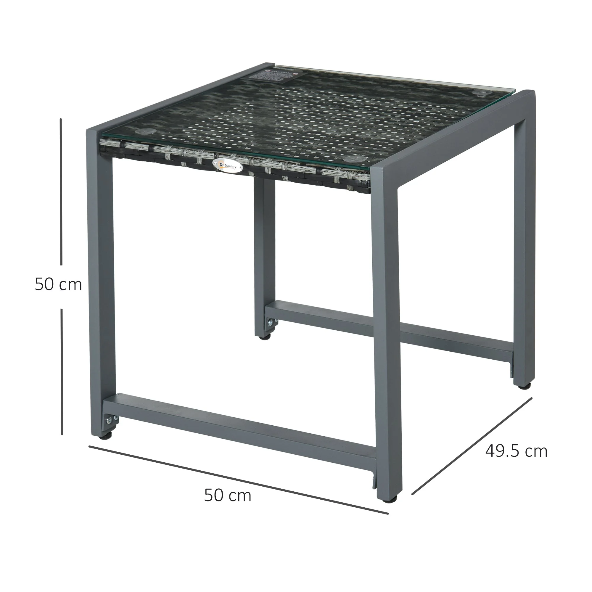Rattan End Table Side Coffee Desk Outdoor Patio Wicker Sofa Chat Garden Furniture - Image 2