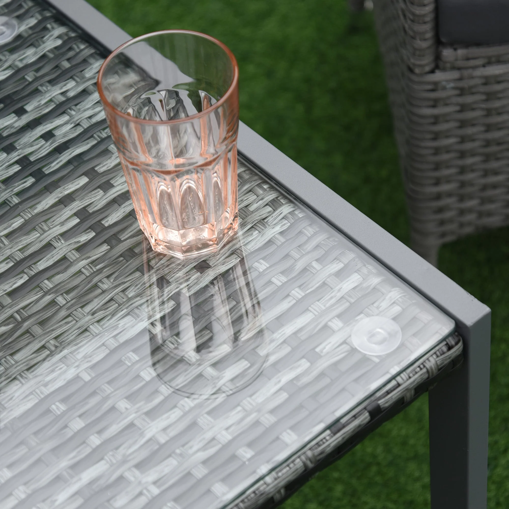 Rattan End Table Side Coffee Desk Outdoor Patio Wicker Sofa Chat Garden Furniture - Image 8