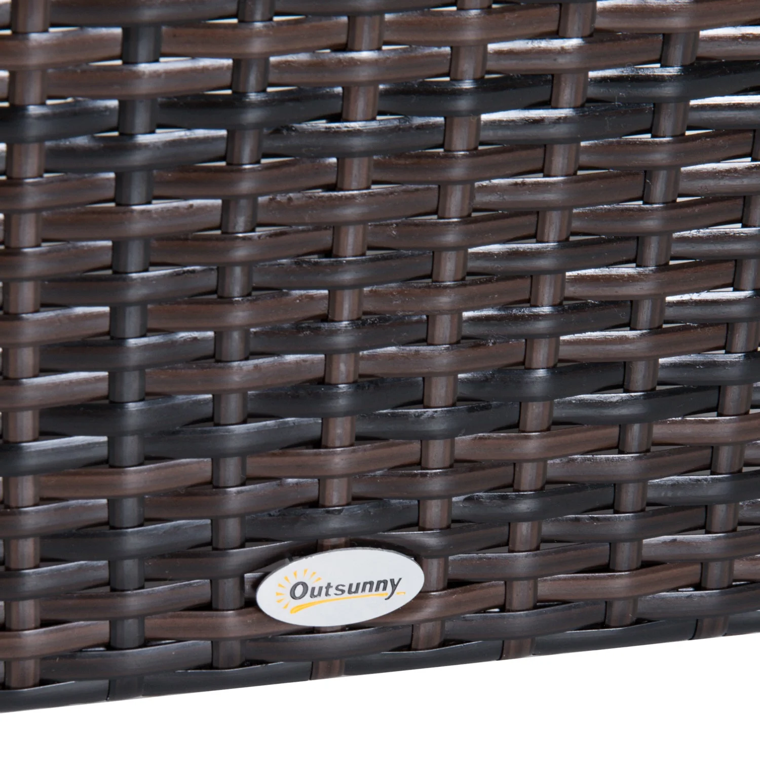 Rattan Footstool Wicker Ottoman with Padded Seat Cushion Outdoor Patio Furniture for Backyard Garden Poolside Living Room 50 x 50 x 35 cm Brown - Image 9