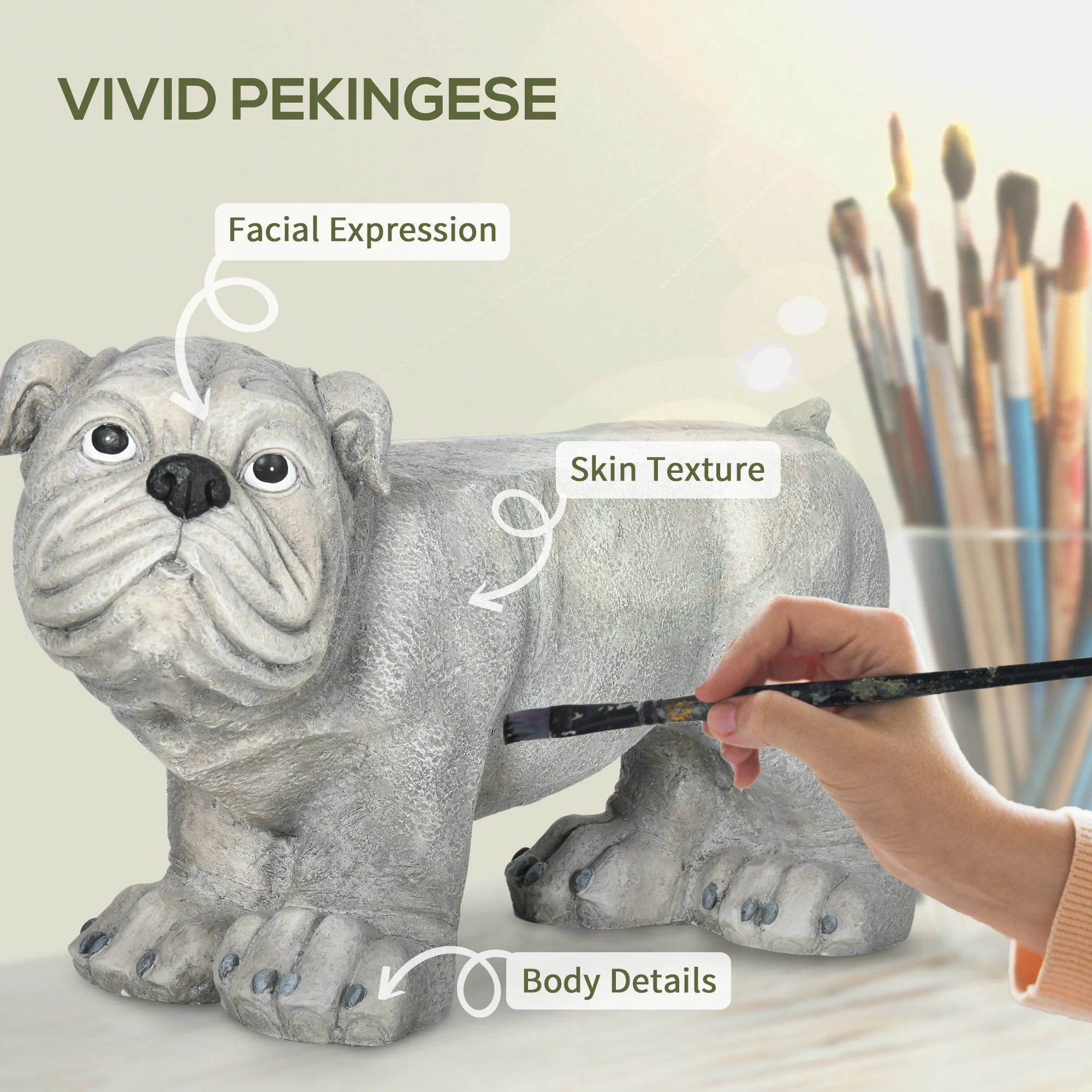 Realistic Pekingese Sculpture - Image 5
