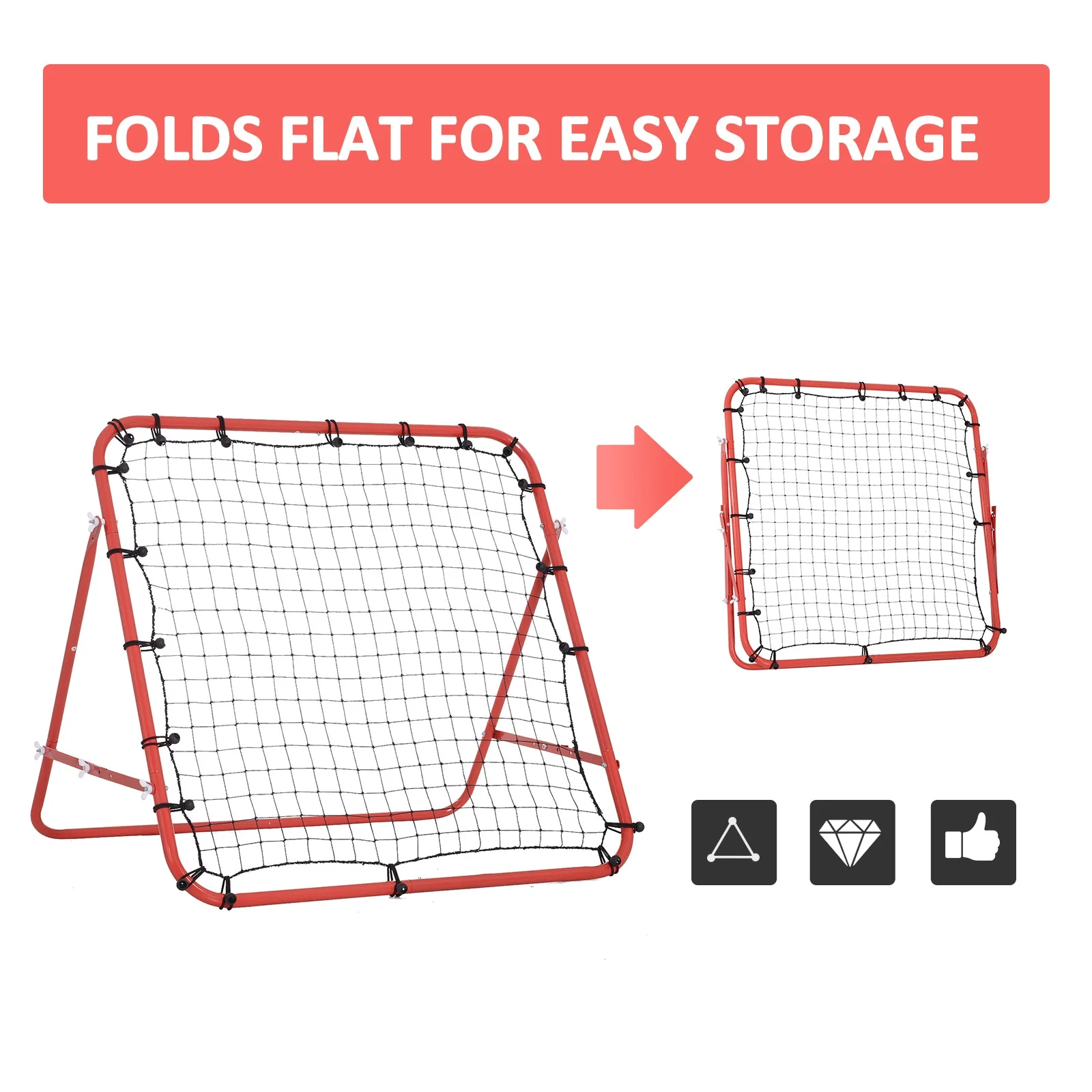 Rebounder Net W/PE Mesh Metal Tube - Image 8