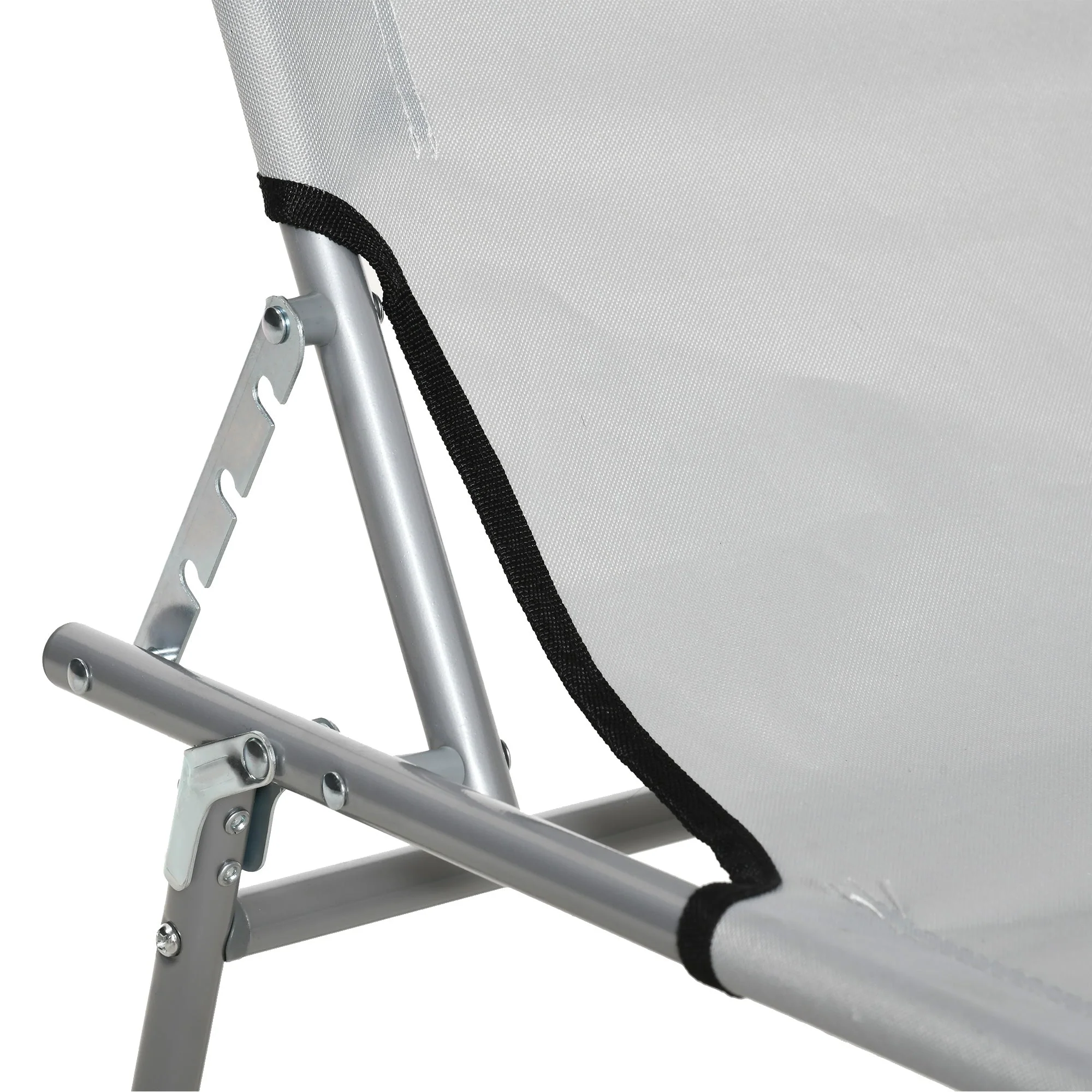 Reclining Chair Folding Lounger Seat Sun Lounger with Sun Shade Awning Beach Garden Outdoor Patio Recliner Adjustable - Image 8