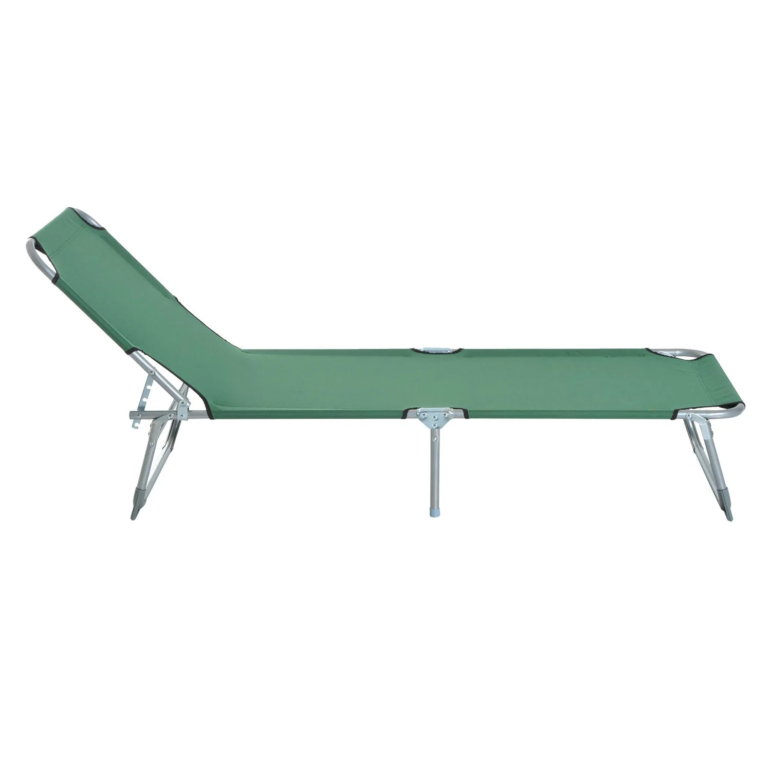 Reclining Sun Lounger Chair Folding Camping Bed with 4-Position Adjustable Backrest - Image 4
