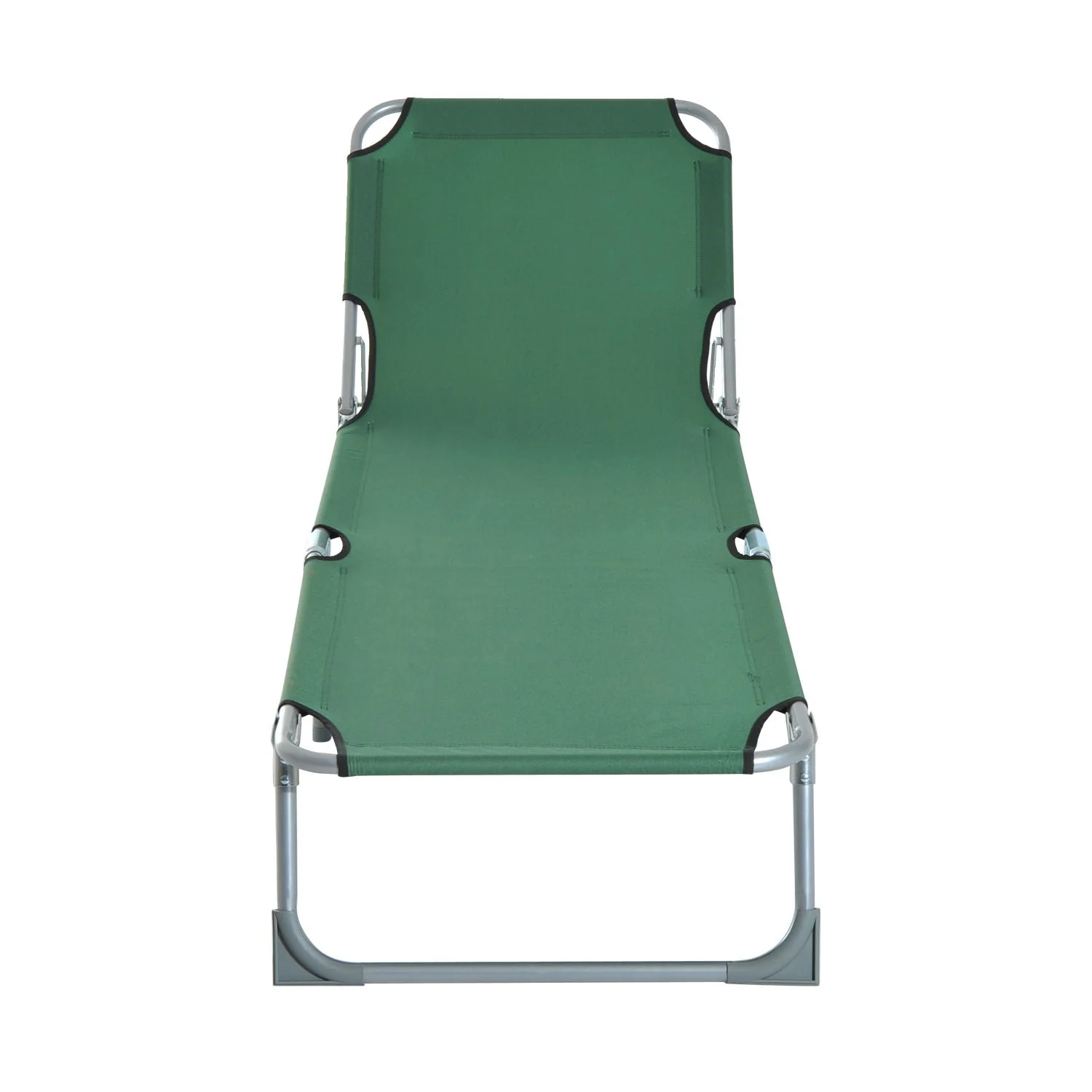 Reclining Sun Lounger Chair Folding Camping Bed with 4-Position Adjustable Backrest - Image 6
