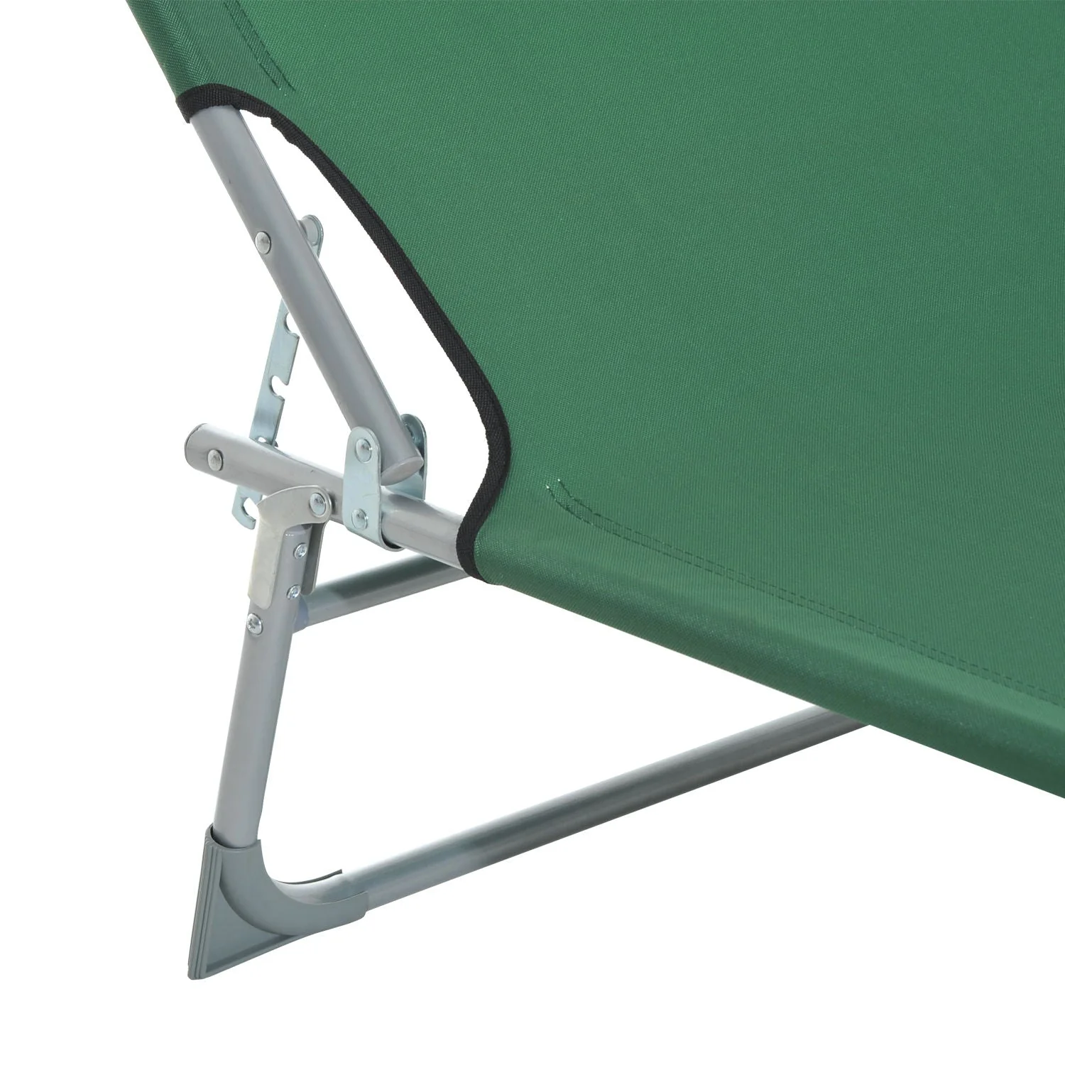 Reclining Sun Lounger Chair Folding Camping Bed with 4-Position Adjustable Backrest - Image 7