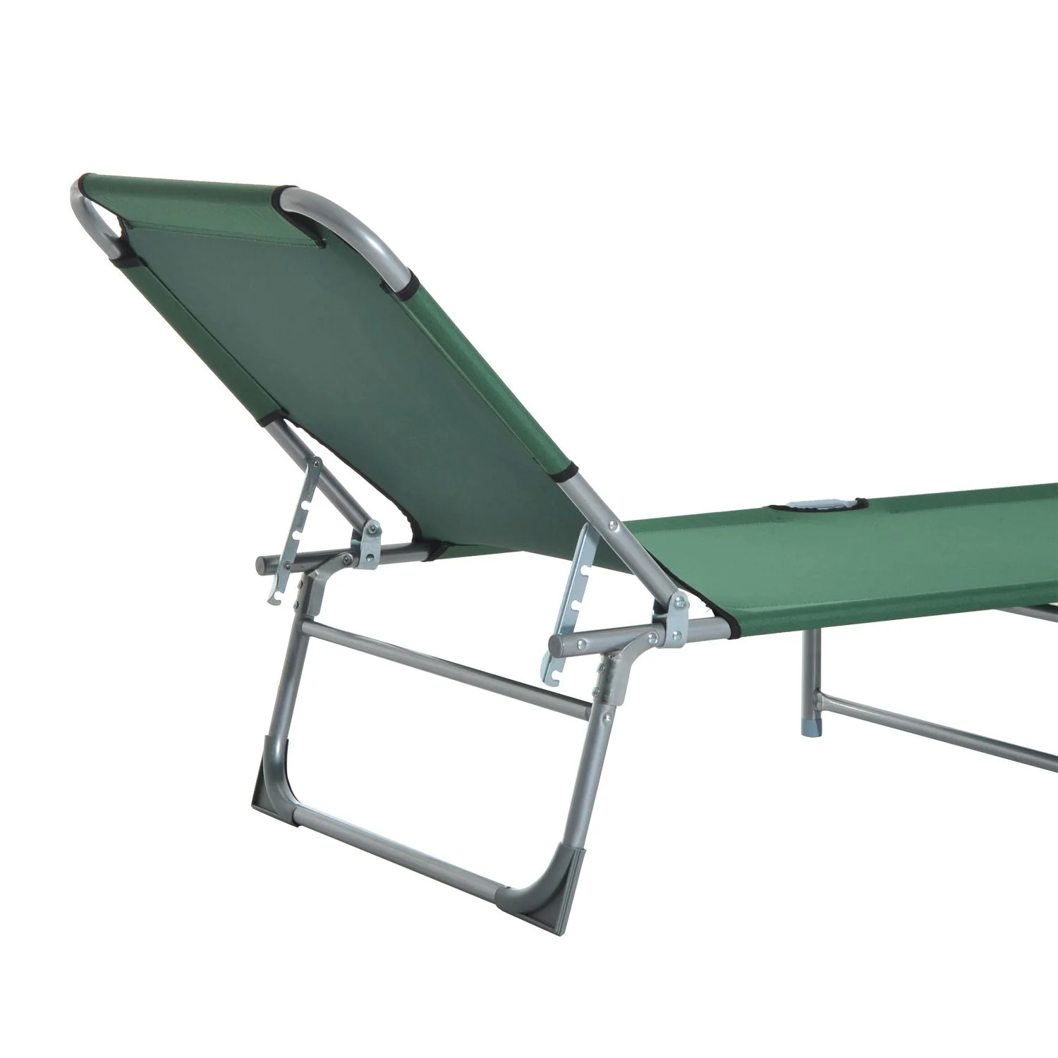 Reclining Sun Lounger Chair Folding Camping Bed with 4-Position Adjustable Backrest - Image 8