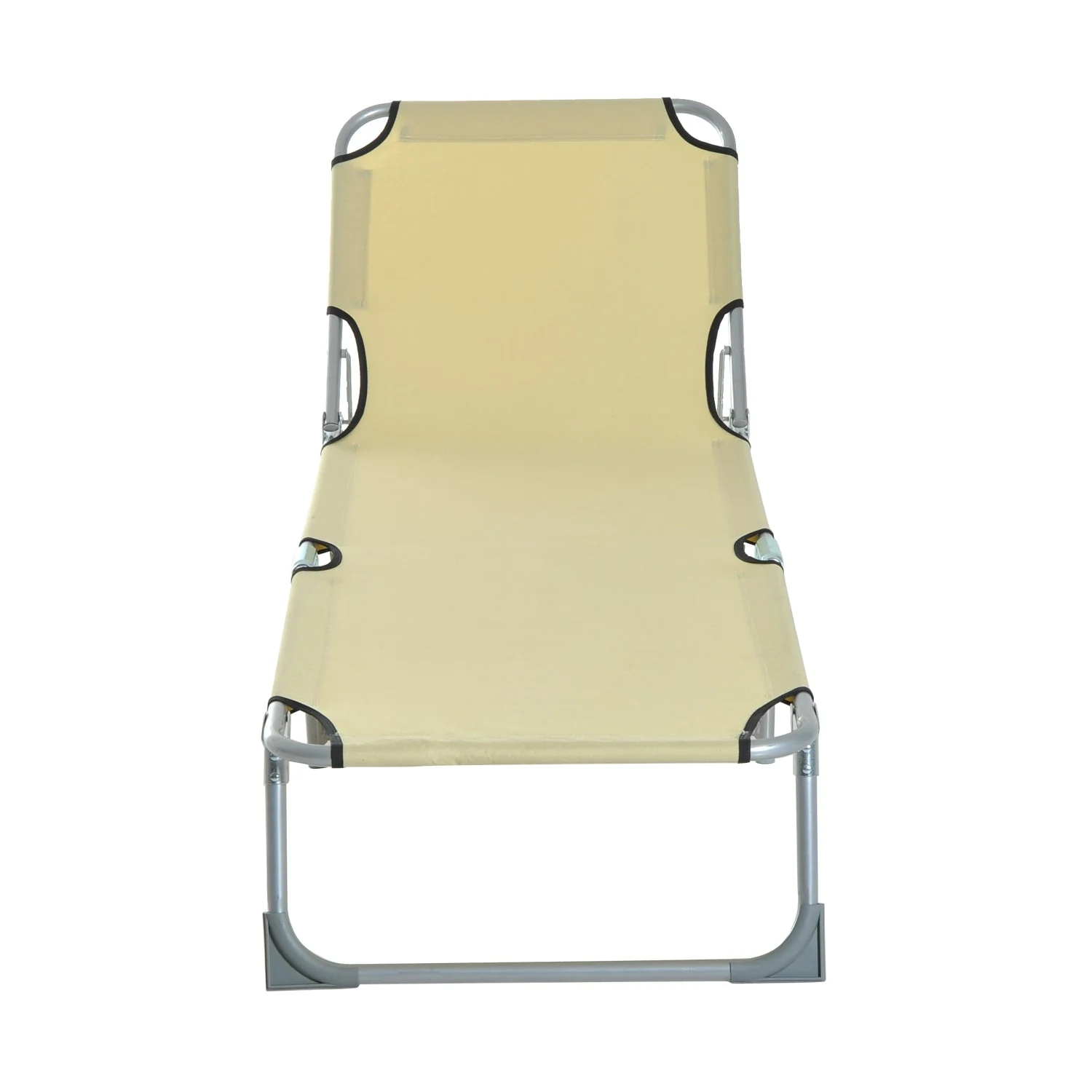 Reclining Sun Lounger Chair Folding Camping Bed with 4-Position Adjustable Backrest - Image 6