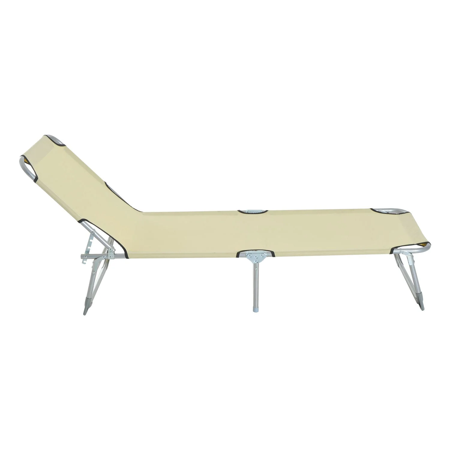 Reclining Sun Lounger Chair Folding Camping Bed with 4-Position Adjustable Backrest - Image 8