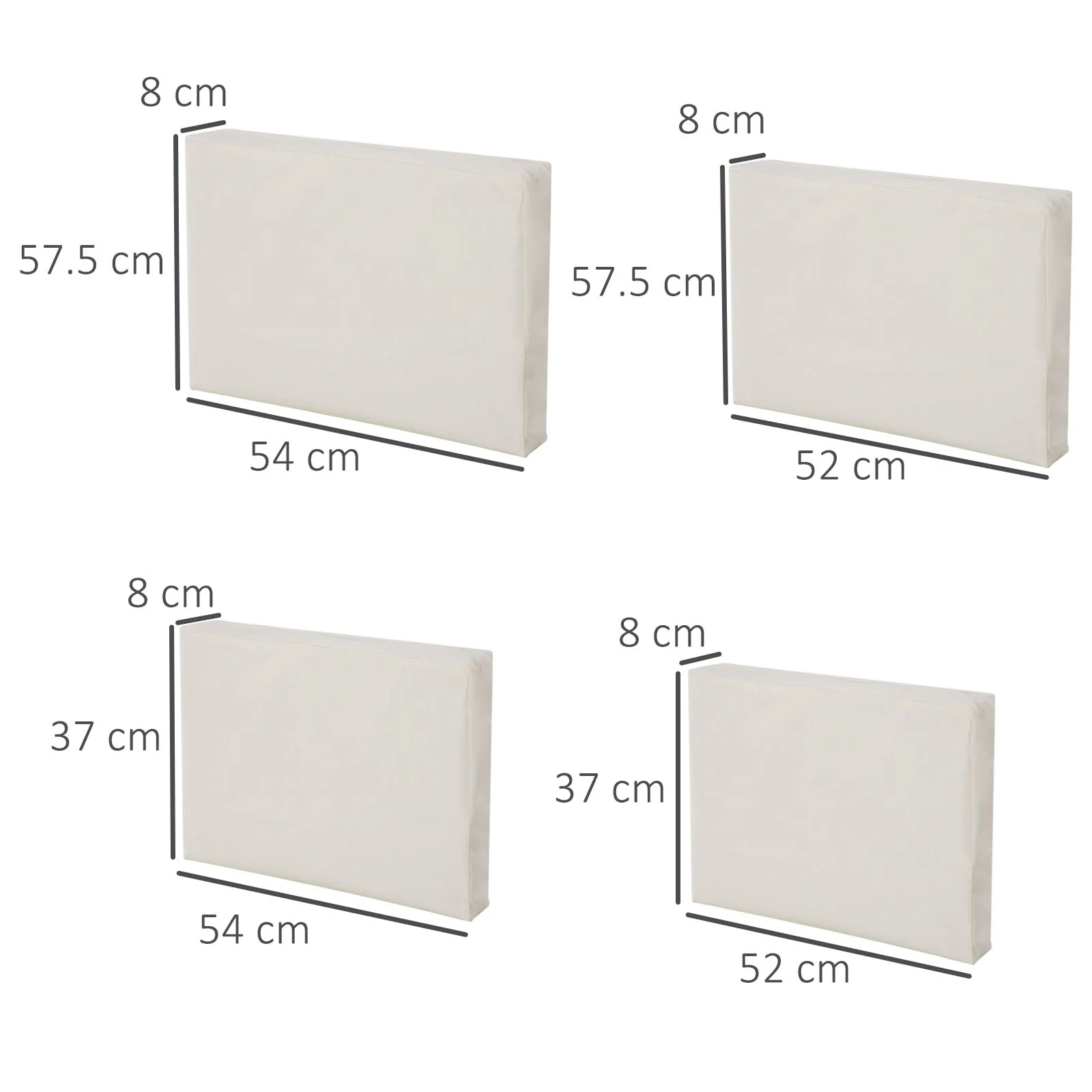 Replacement Cushion Cover Garden Rattan Patio Furniture Seat Cover Polyester Outdoor Cream White- No Cushion Included - Image 3