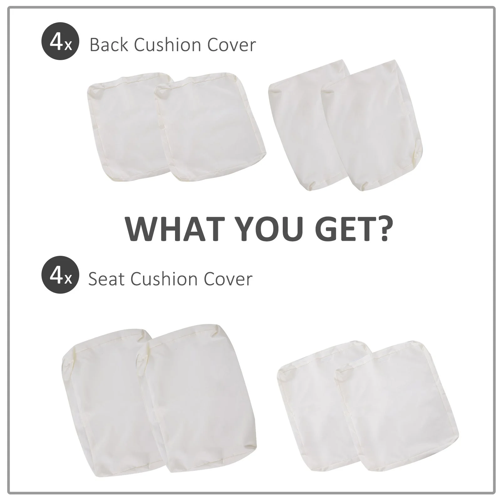 Replacement Cushion Cover Garden Rattan Patio Furniture Seat Cover Polyester Outdoor Cream White- No Cushion Included - Image 4