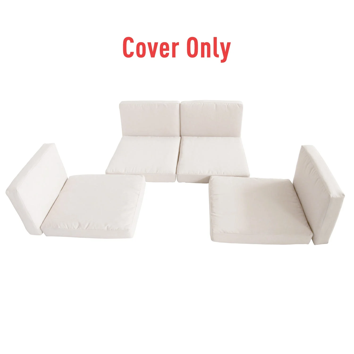 Replacement Cushion Cover Garden Rattan Patio Furniture Seat Cover Polyester Outdoor Cream White- No Cushion Included - Image 9