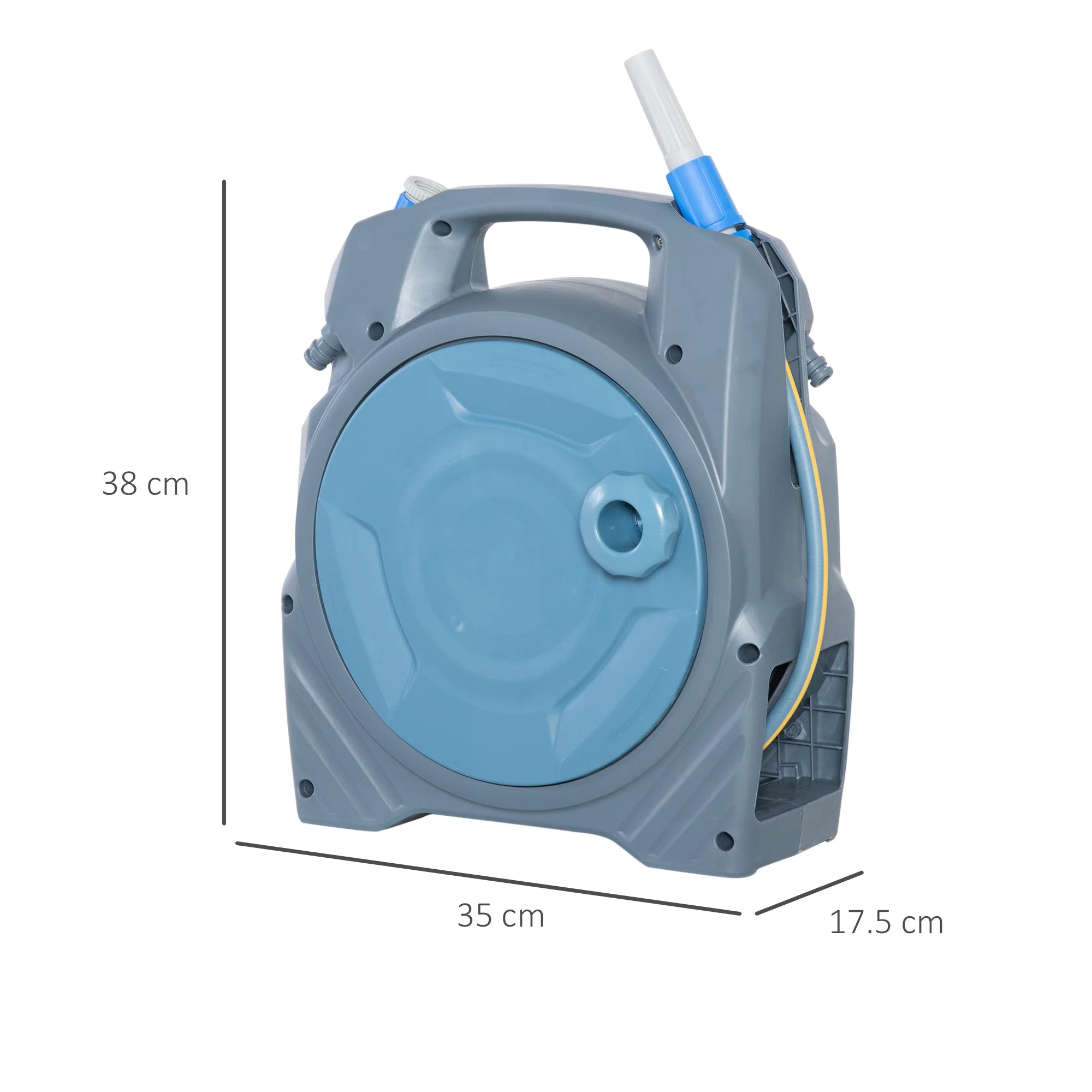 Retractable Garden Hose Reel with 10m + 10m Hose and Simple Manual Rewind - Image 3