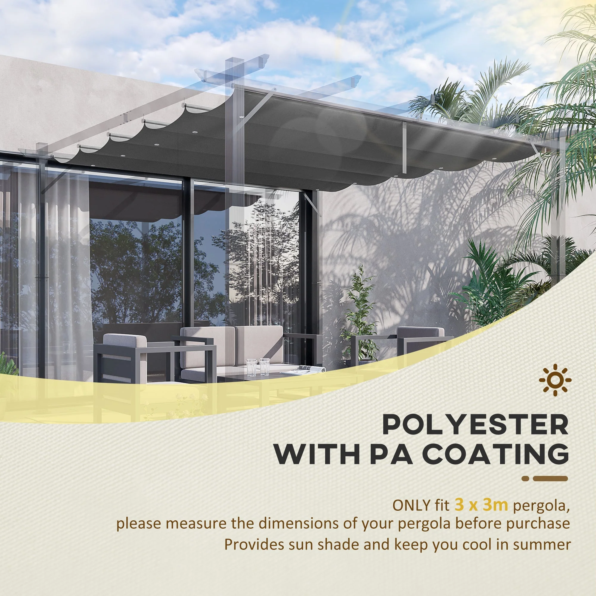 Retractable Pergola Shade Cover - Image 3