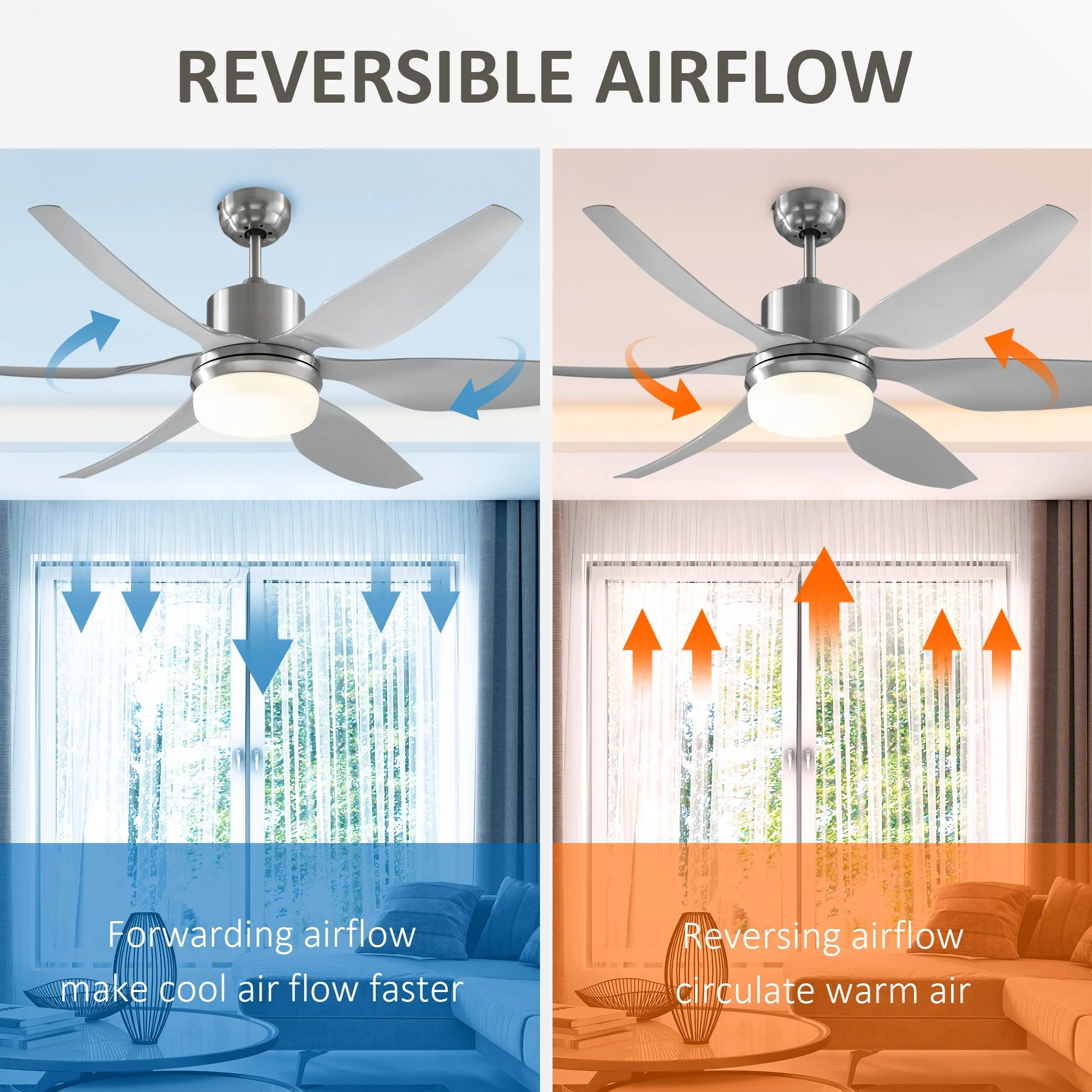 Reversible Ceiling Fan with Light - Image 6