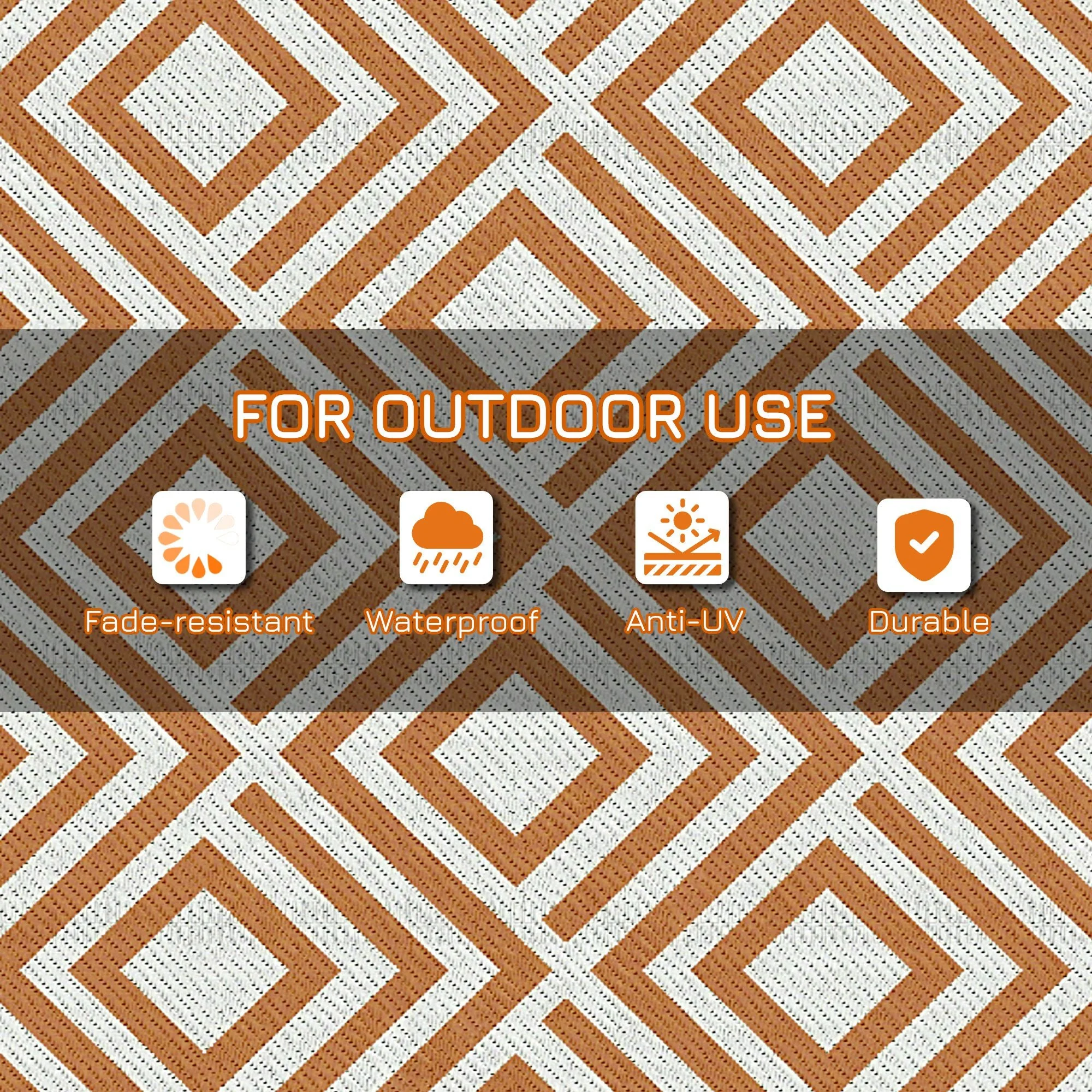 Reversible Outdoor Rug with Carry Bag and Ground Stakes - Image 4