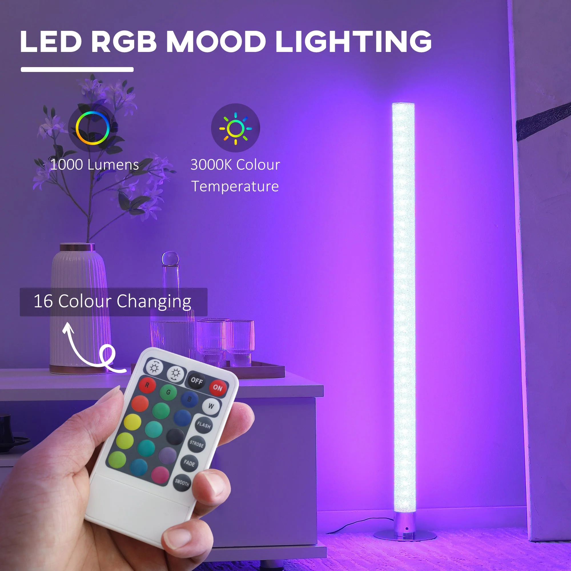 RGB Floor Lamps Dimmable Corner Lamp with Remote Control - Image 4