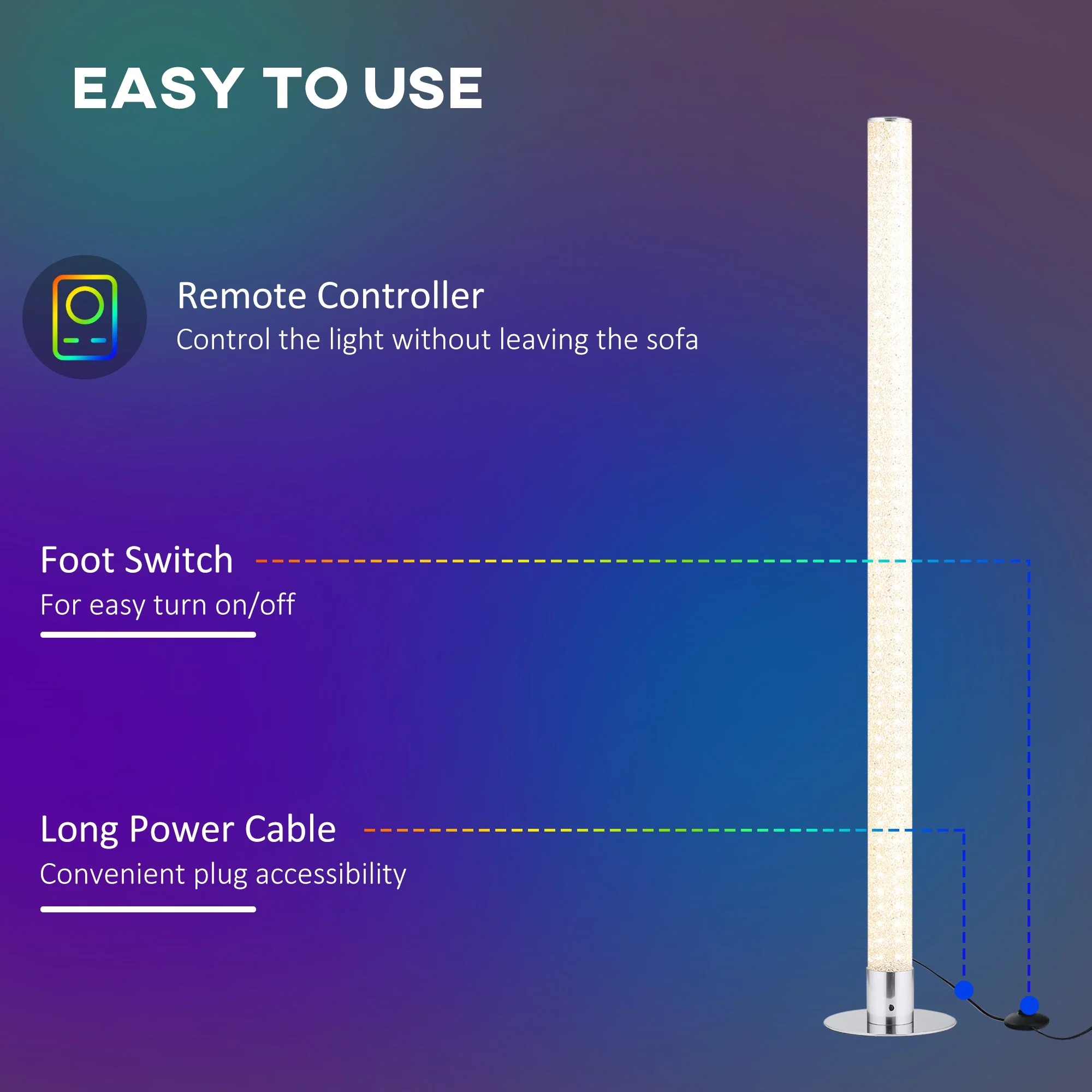 RGB Floor Lamps Dimmable Corner Lamp with Remote Control - Image 6