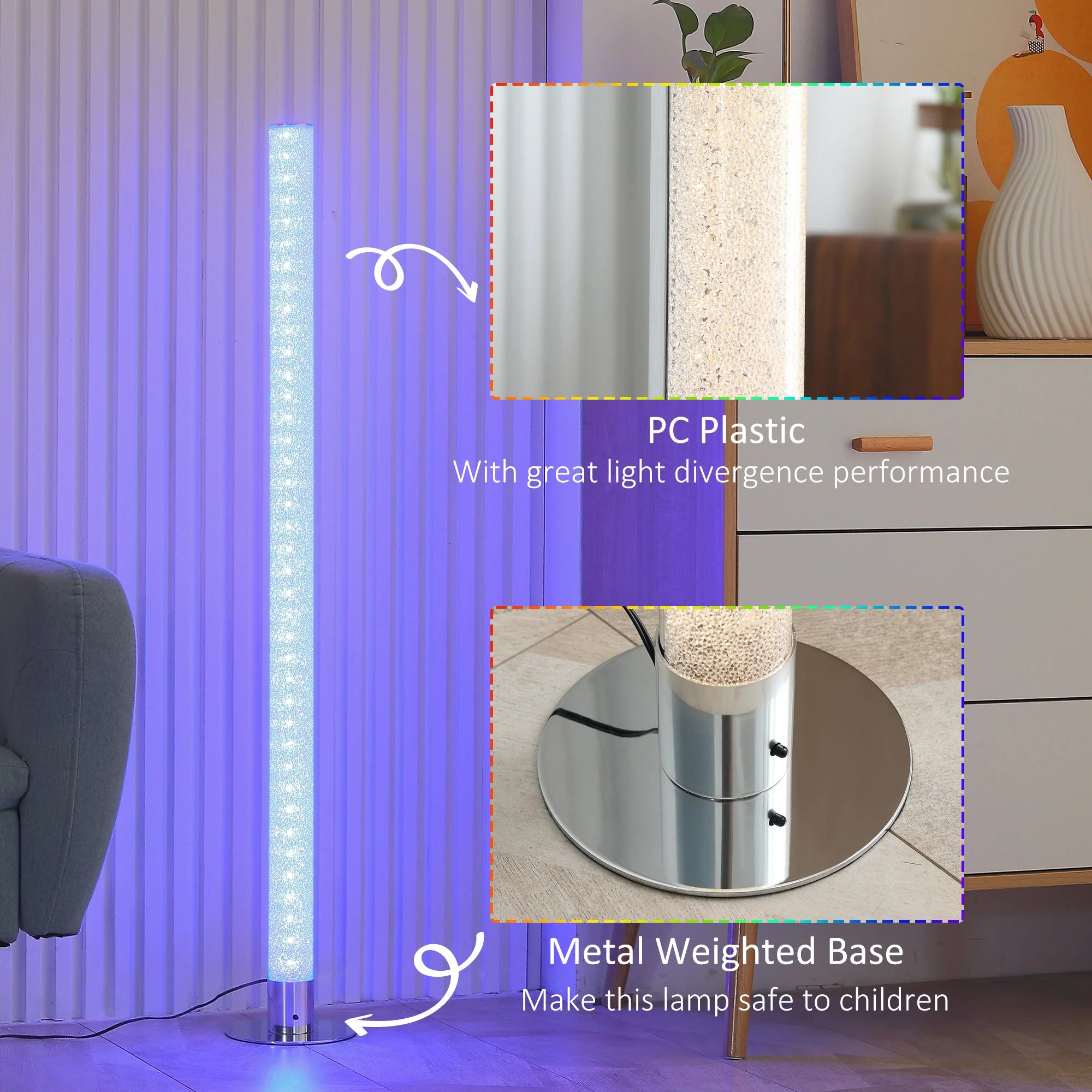 RGB Floor Lamps Dimmable Corner Lamp with Remote Control - Image 7