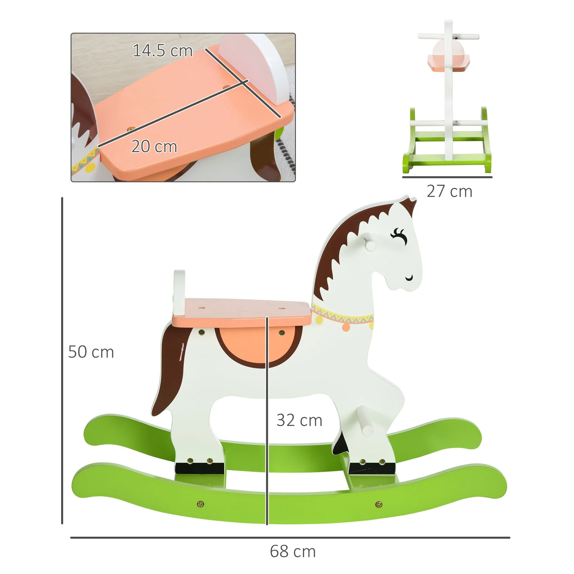 Rocking Horse Ride Toy with Handlebar Pedal - Image 3