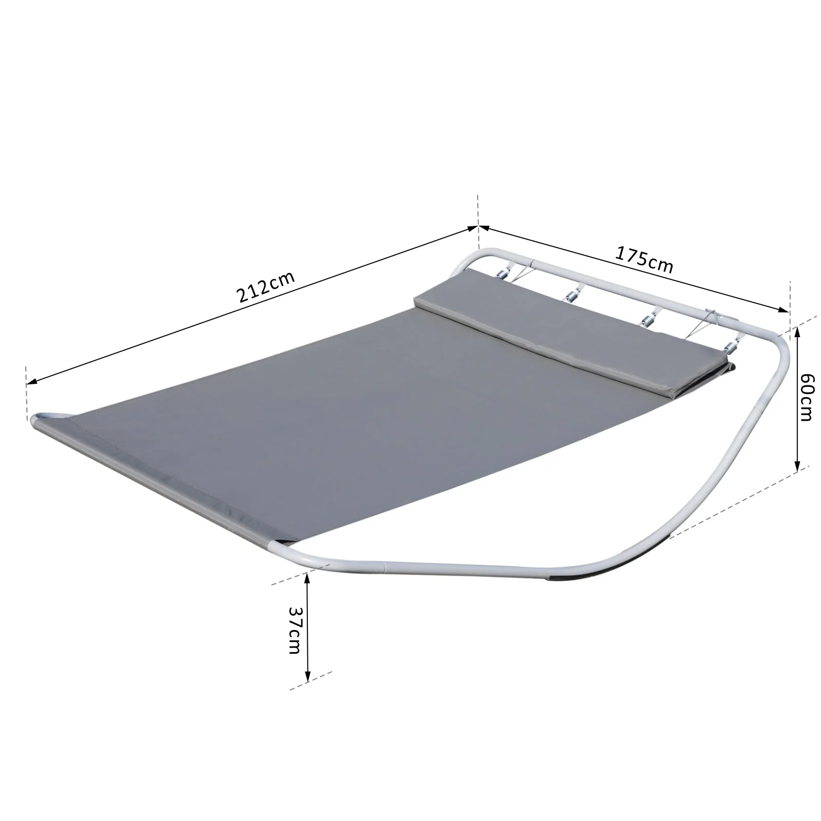 Rocking Swing Relaxing Day Bed Outdoor Double Sun Lounger Hammock - Grey - Image 3