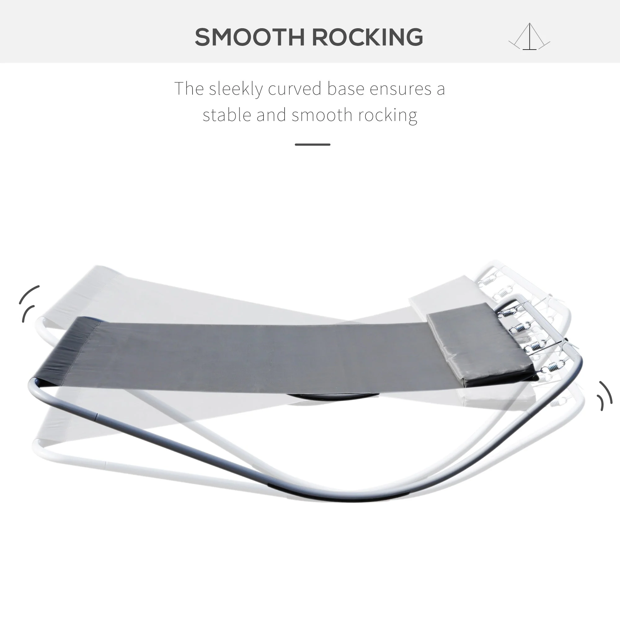 Rocking Swing Relaxing Day Bed Outdoor Double Sun Lounger Hammock - Grey - Image 5
