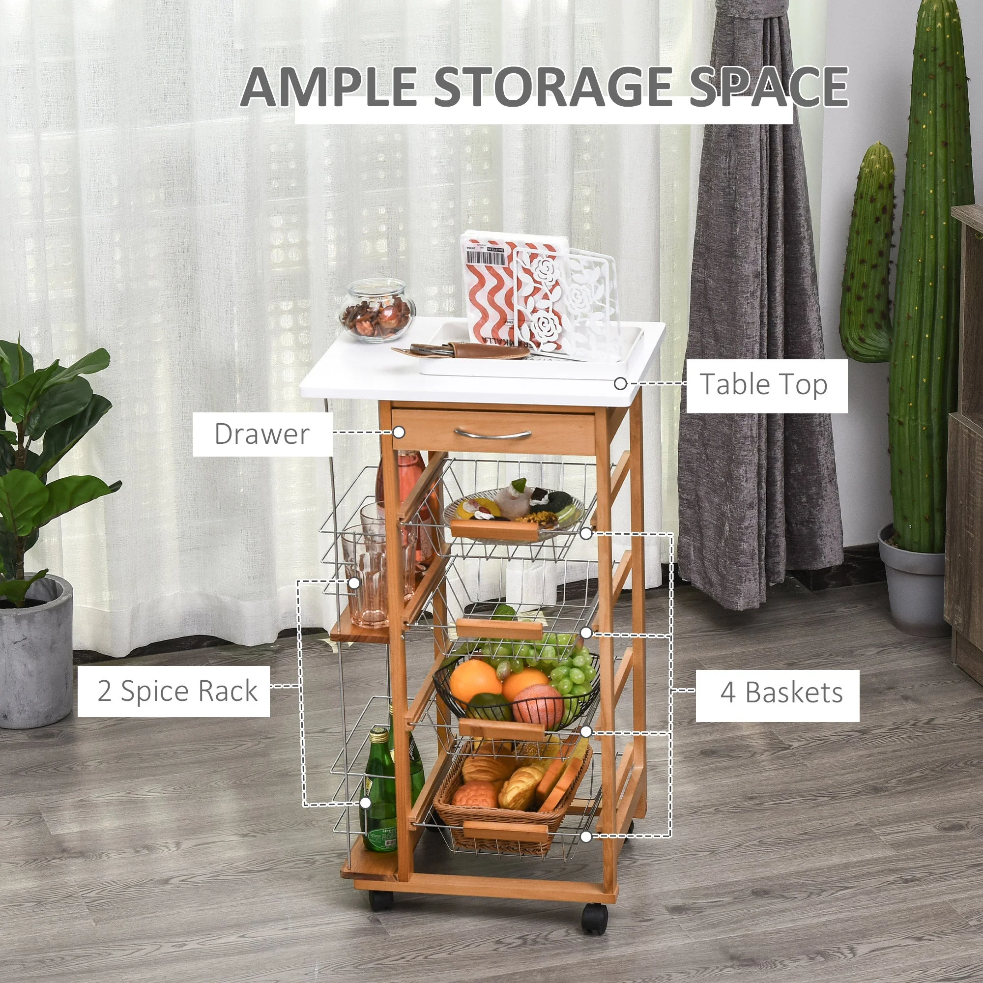 Rolling Kitchen Cart - Image 4