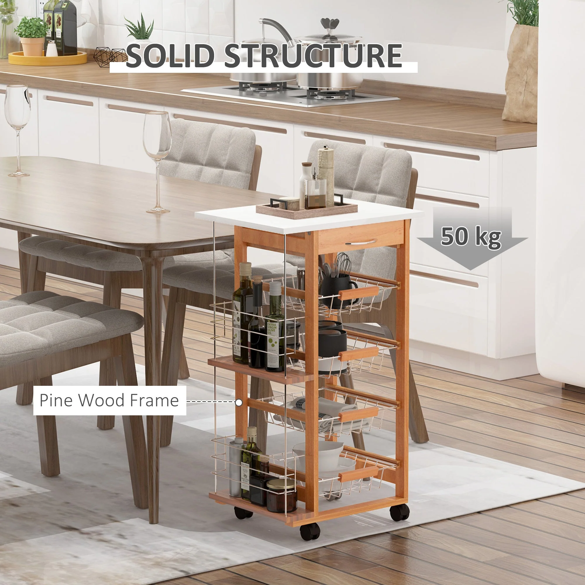 Rolling Kitchen Cart - Image 6