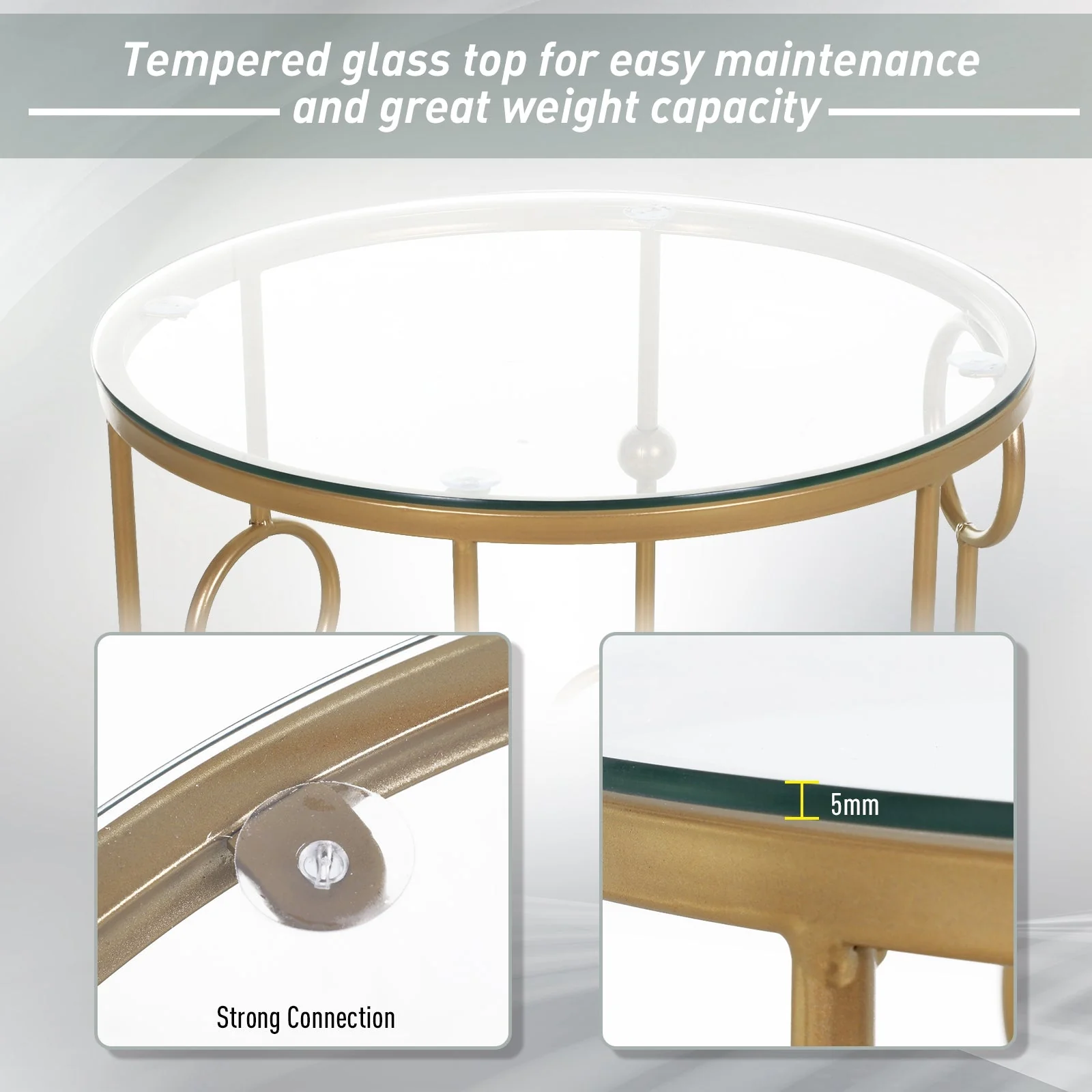 Round Coffee Tables Set of 2 - Image 4