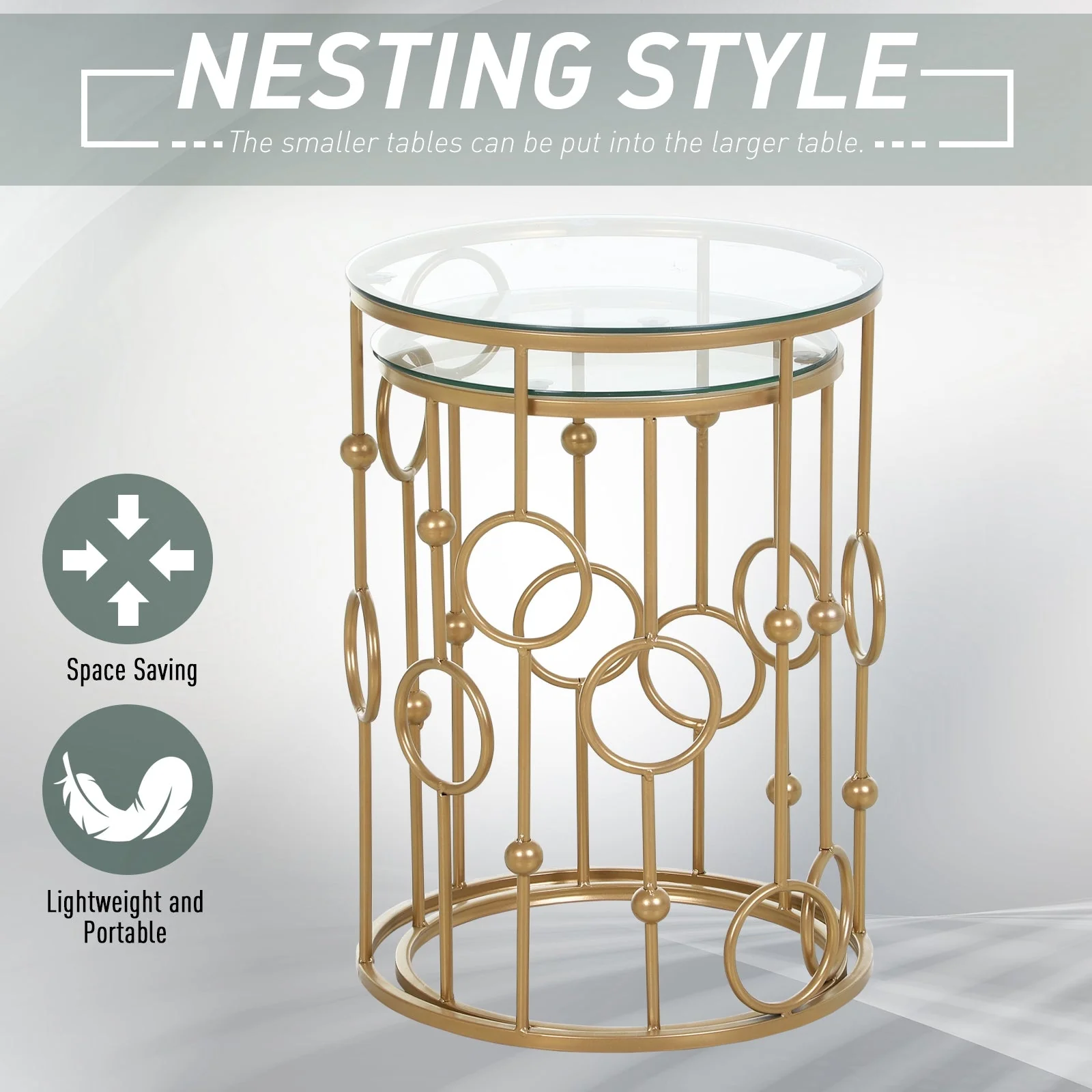 Round Coffee Tables Set of 2 - Image 5