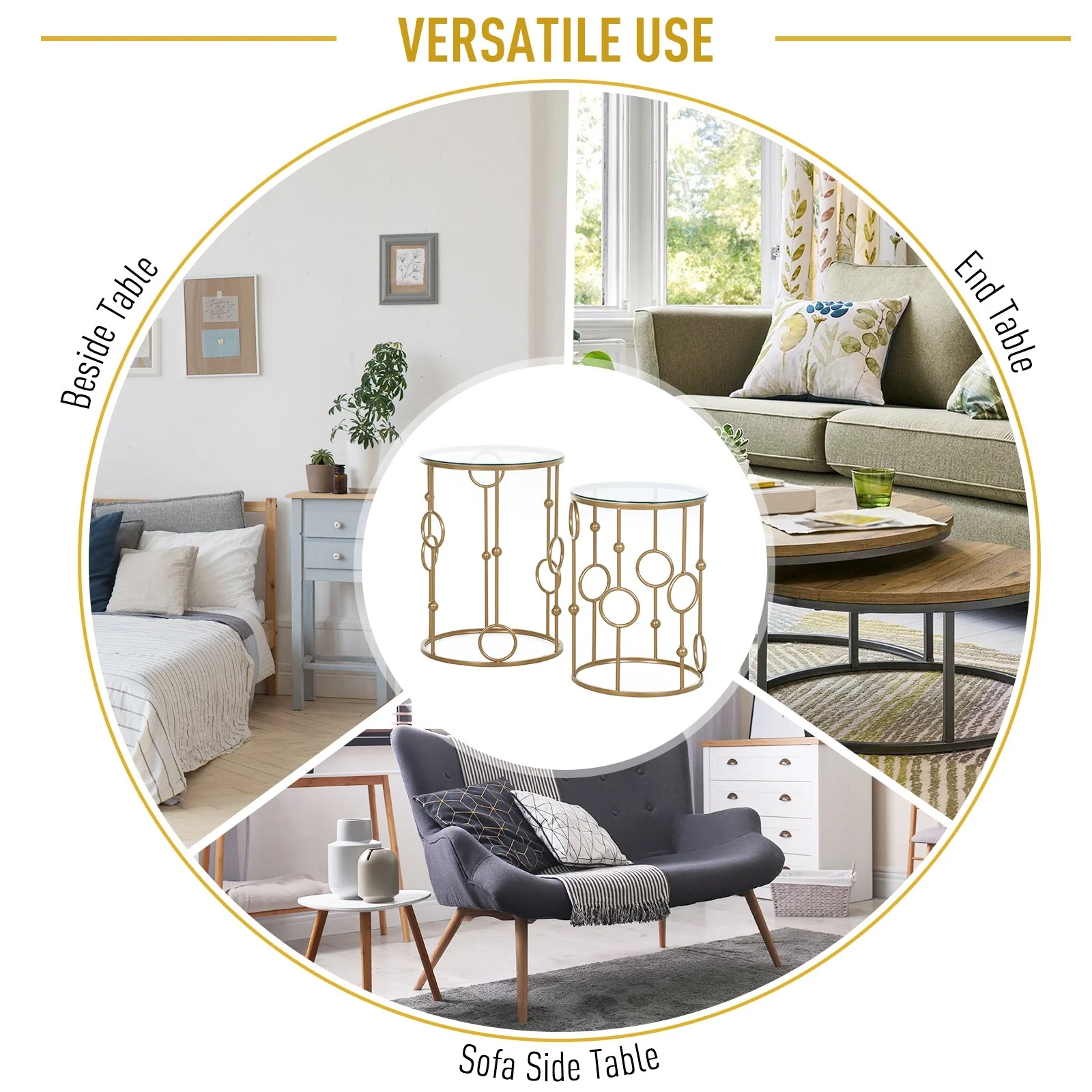 Round Coffee Tables Set of 2 - Image 7