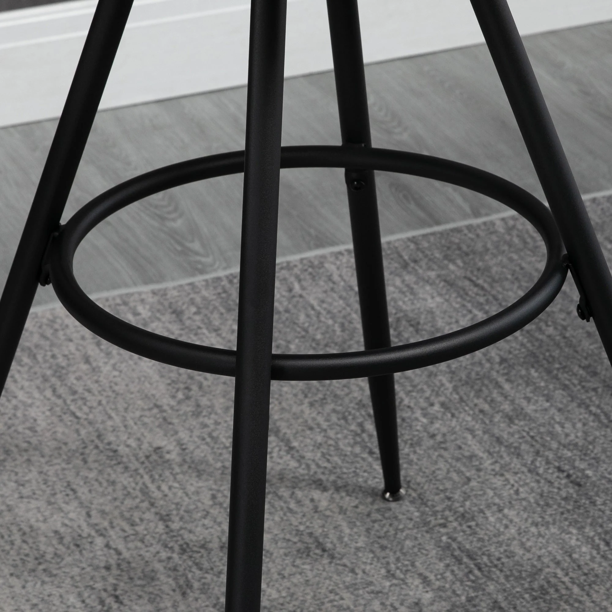 Round Counter Bistro Bar Table with Fixed Tabletop and Steel Legs - Image 9