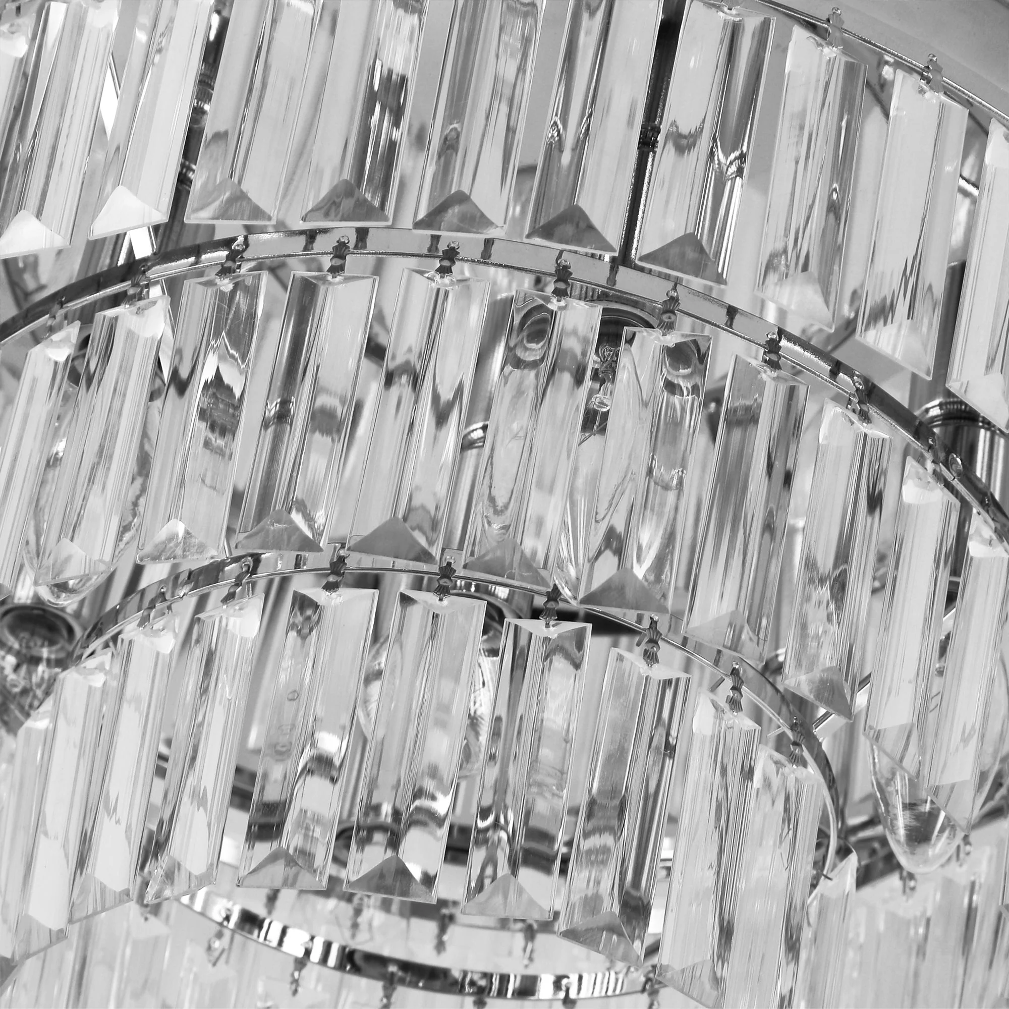 Round Crystal Ceiling Lamp 7 Lights Chandelier Mounted Fixture For Living Room Dining Room Hallway Modern - Image 8