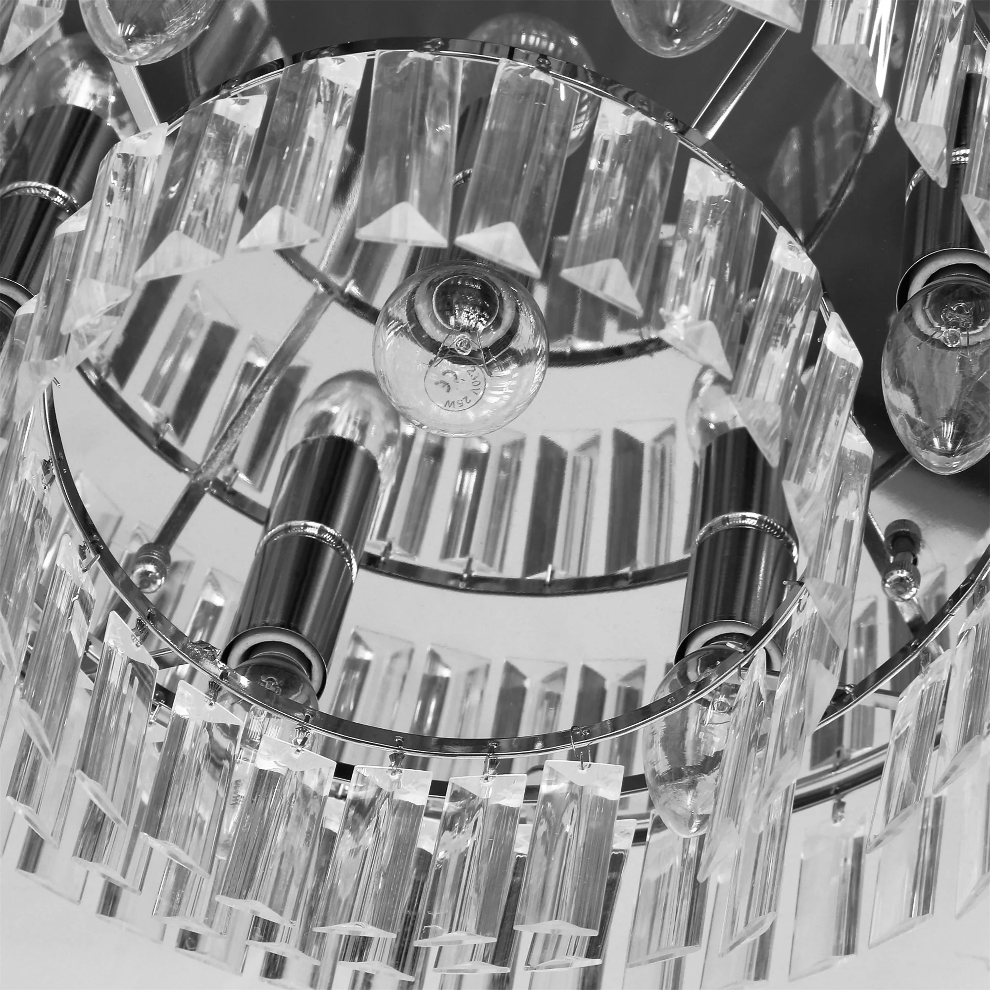 Round Crystal Ceiling Lamp 7 Lights Chandelier Mounted Fixture For Living Room Dining Room Hallway Modern - Image 9