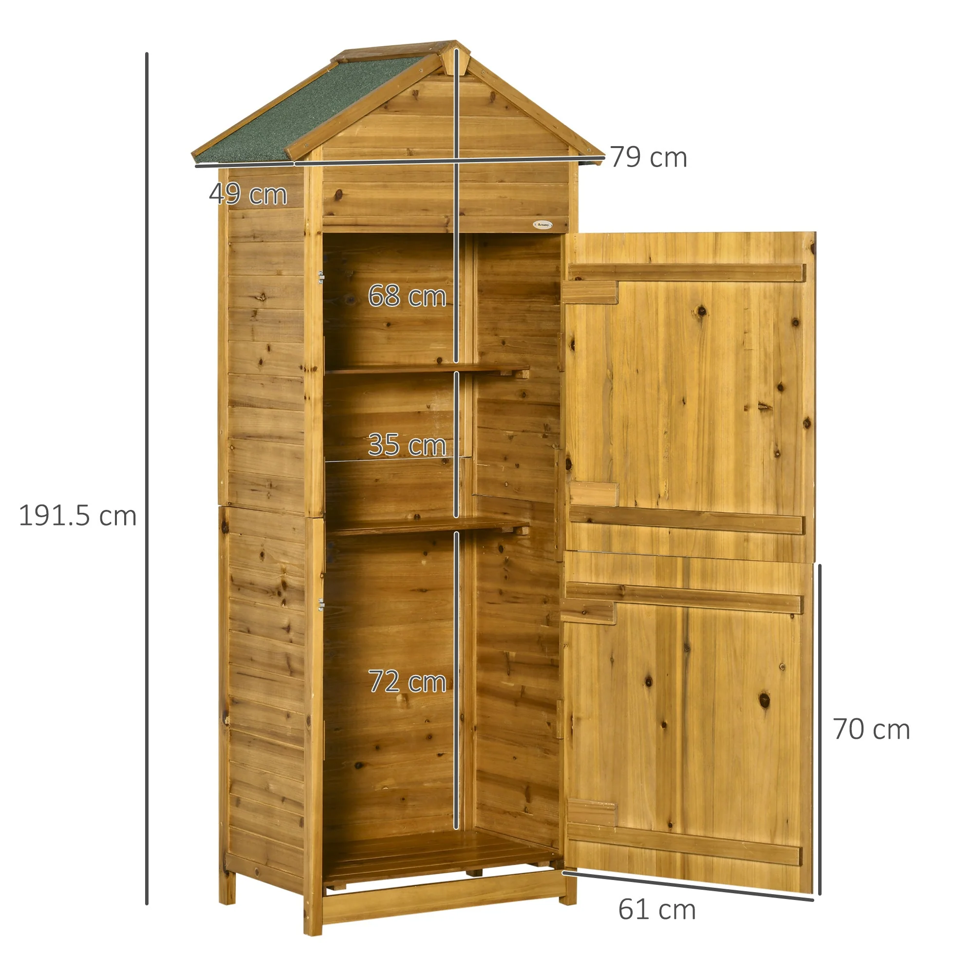 Rustica 191cm Barn Door Reverse Apex Garden Store With Shelves Fir Wood Natural by Steadfast - Image 3