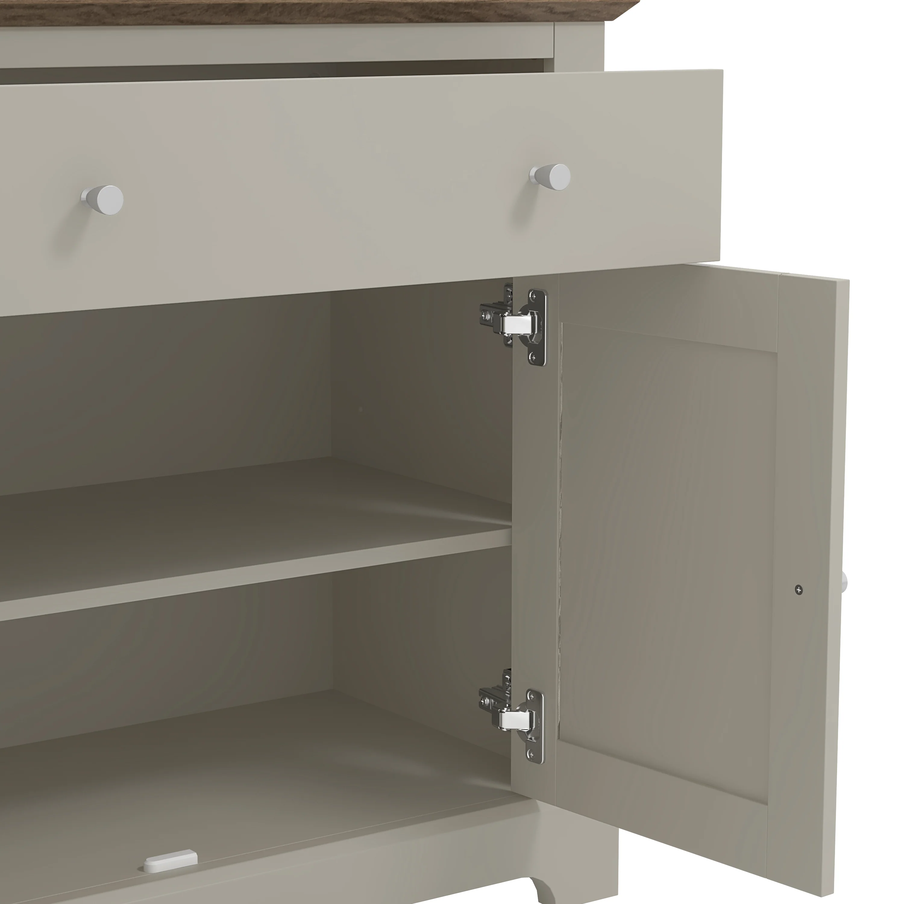 Salcombe Sideboard Light Grey 2 Doors 2 Shelves 1 Drawer - Image 3