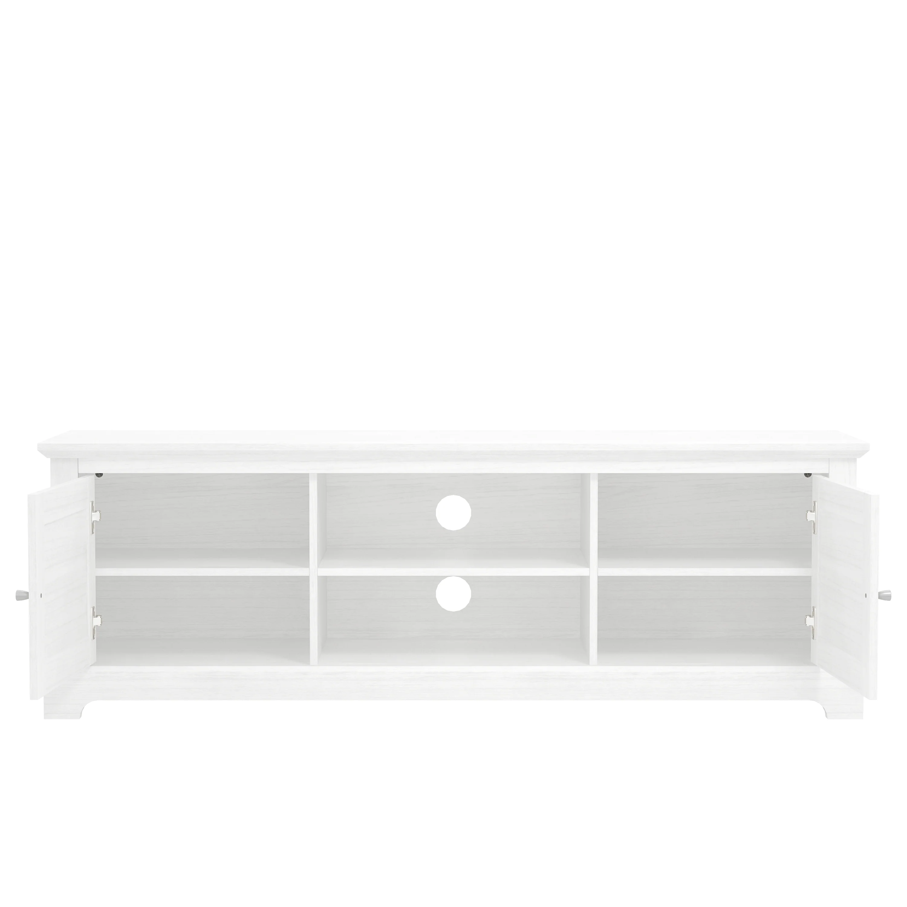 Salcombe TV Unit White 6 Shelves 2 Doors - Image 2