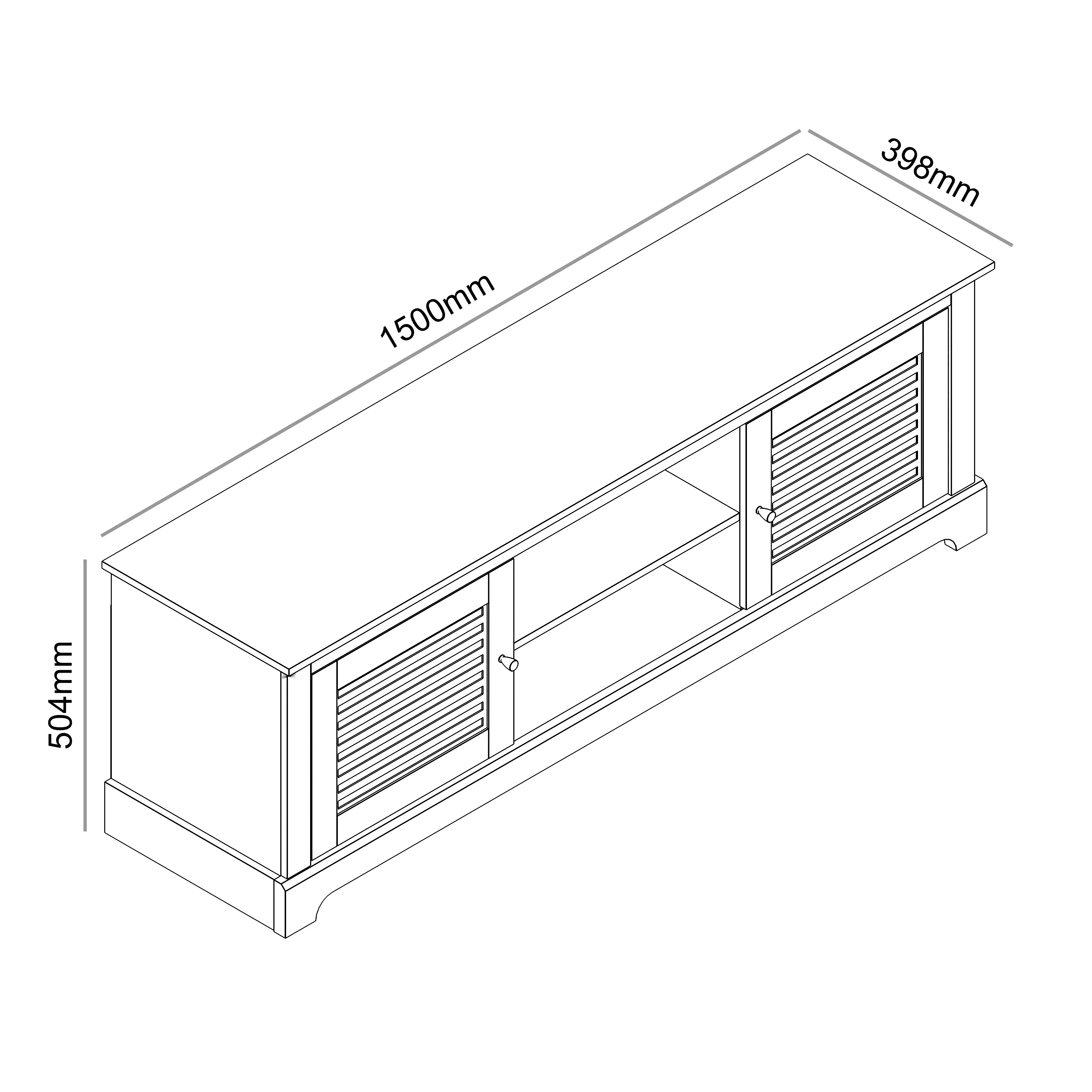 Salcombe TV Unit White 6 Shelves 2 Doors - Image 5