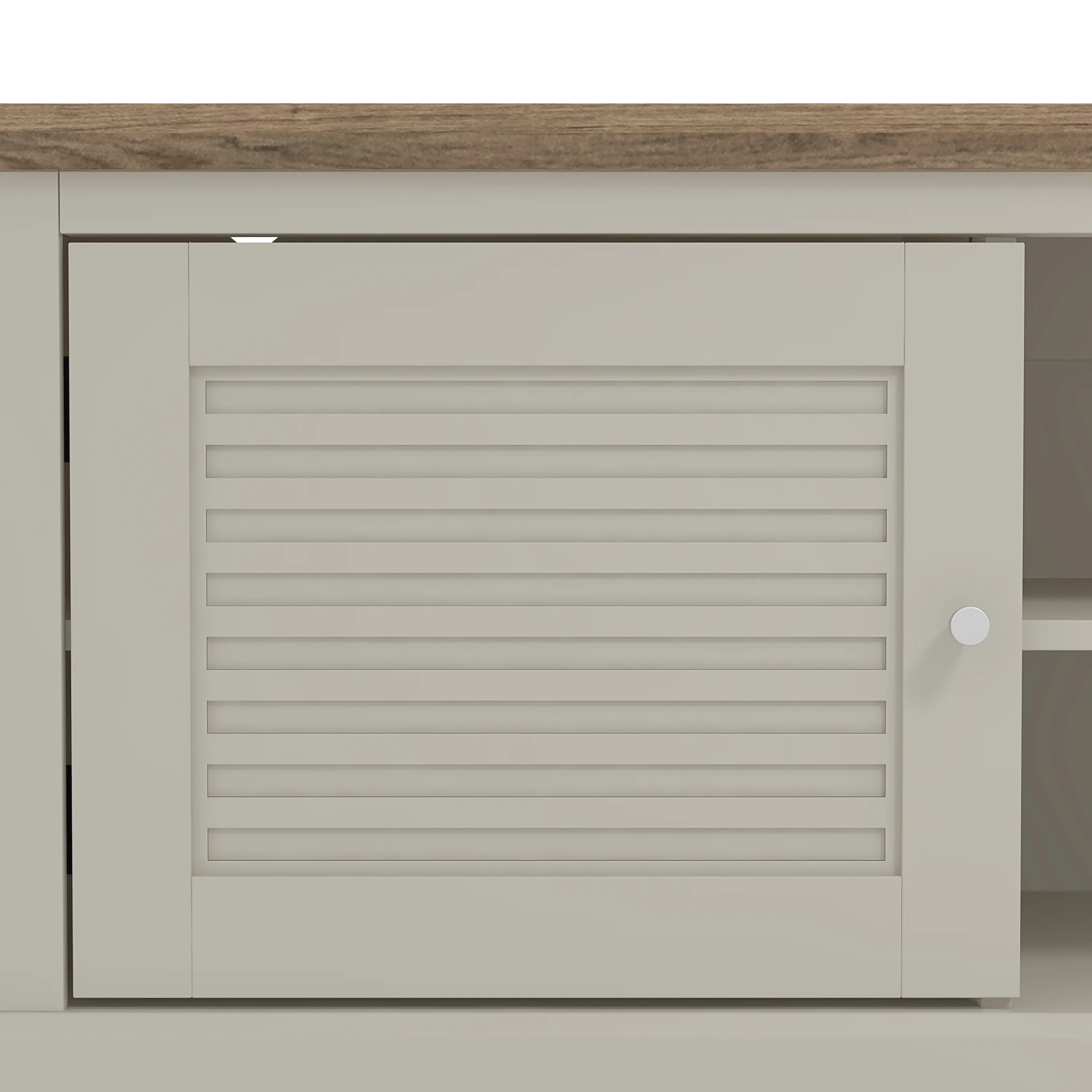 Salcombe TV Unit Light Grey 6 Shelves 2 Doors - Image 5