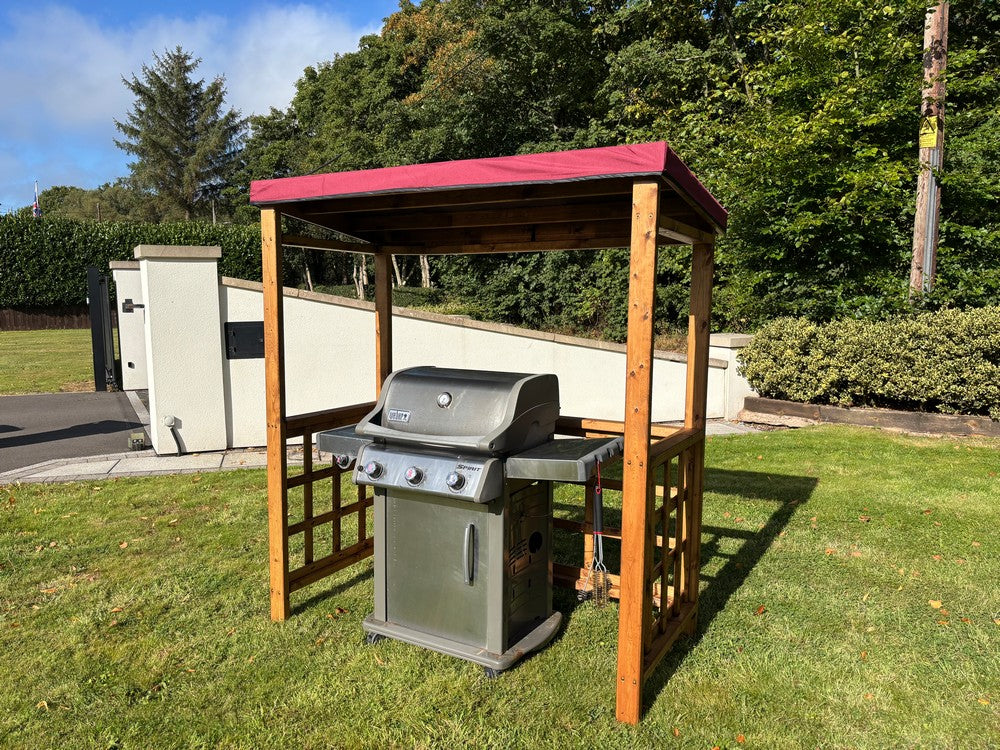 Scandinavian Redwood Garden BBQ Shelter by Charles Taylor Burgundy - Image 3