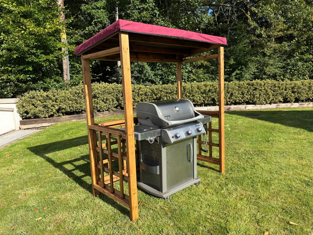 Scandinavian Redwood Garden BBQ Shelter by Charles Taylor Burgundy - Image 4