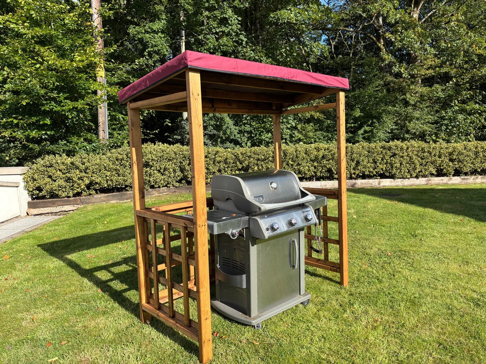 Scandinavian Redwood Garden BBQ Shelter by Charles Taylor Burgundy - Image 5