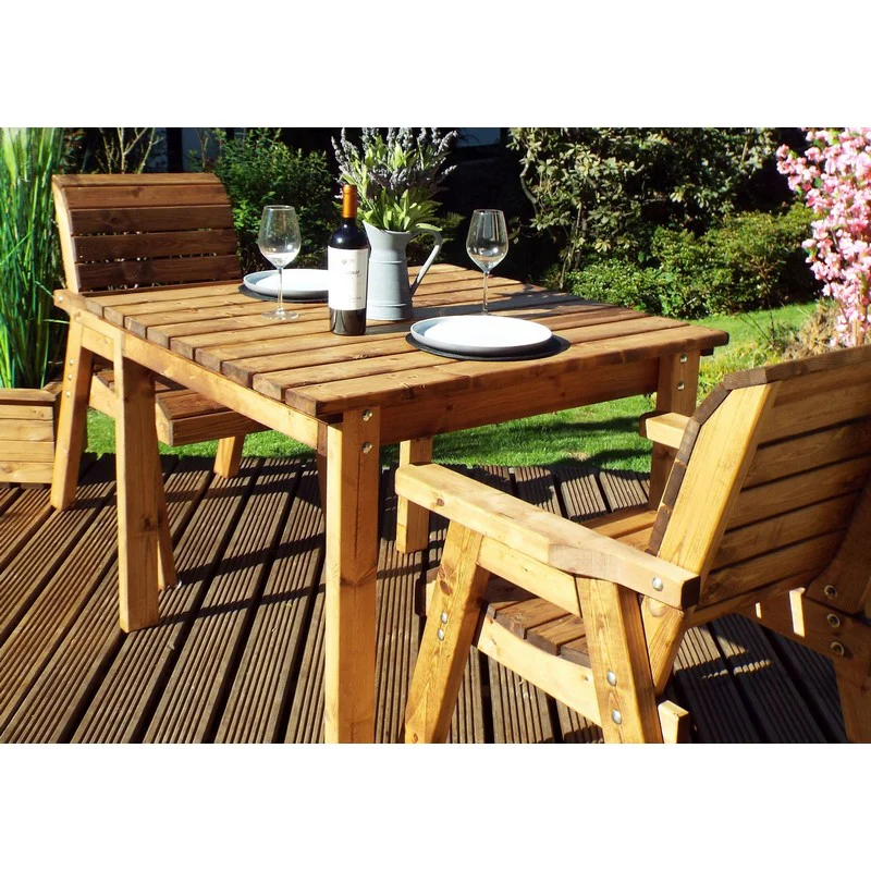 Scandinavian Redwood Garden Furniture Set by Charles Taylor - 2 Seats Grey Cushions - Image 3