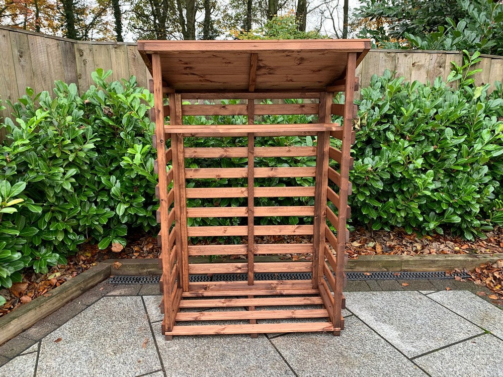 Scandinavian Redwood Garden Log Store by Charles Taylor - Image 2