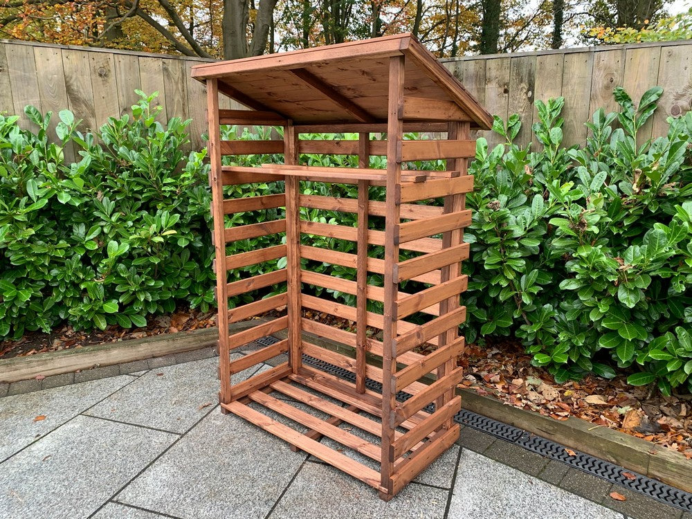 Scandinavian Redwood Garden Log Store by Charles Taylor - Image 3