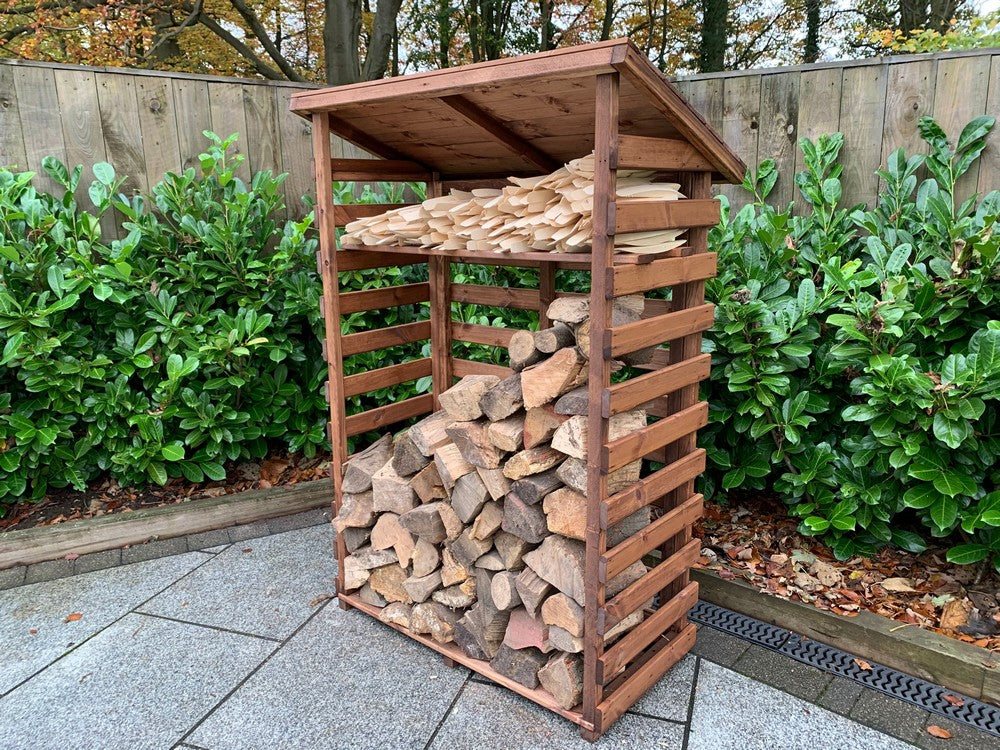 Scandinavian Redwood Garden Log Store by Charles Taylor - Image 6